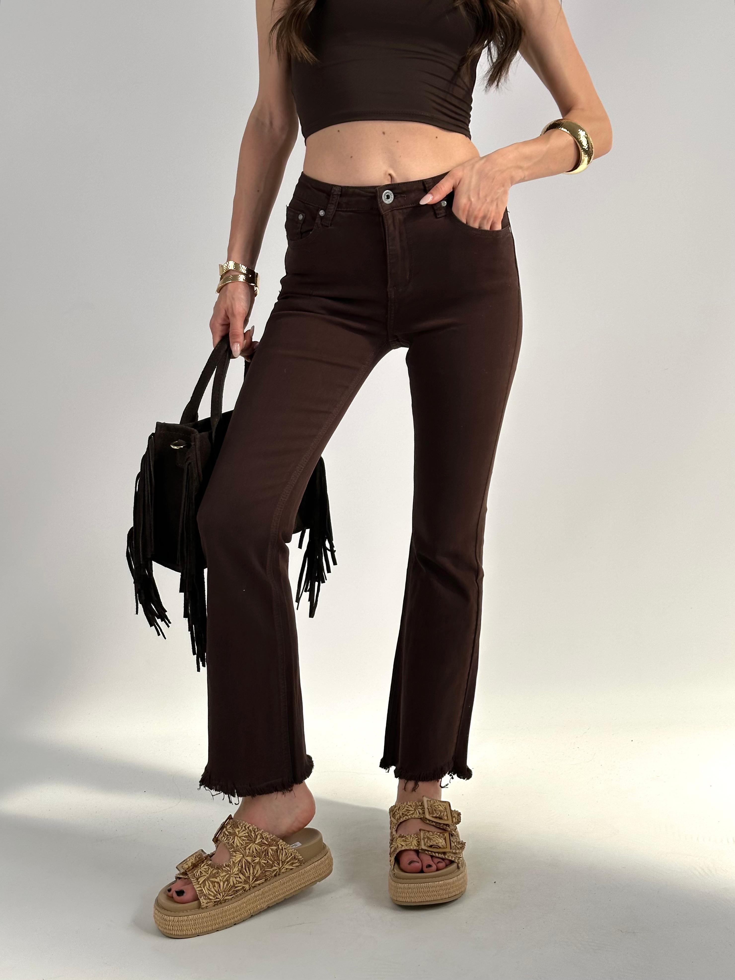 Jeans denim day sfrangiato moro