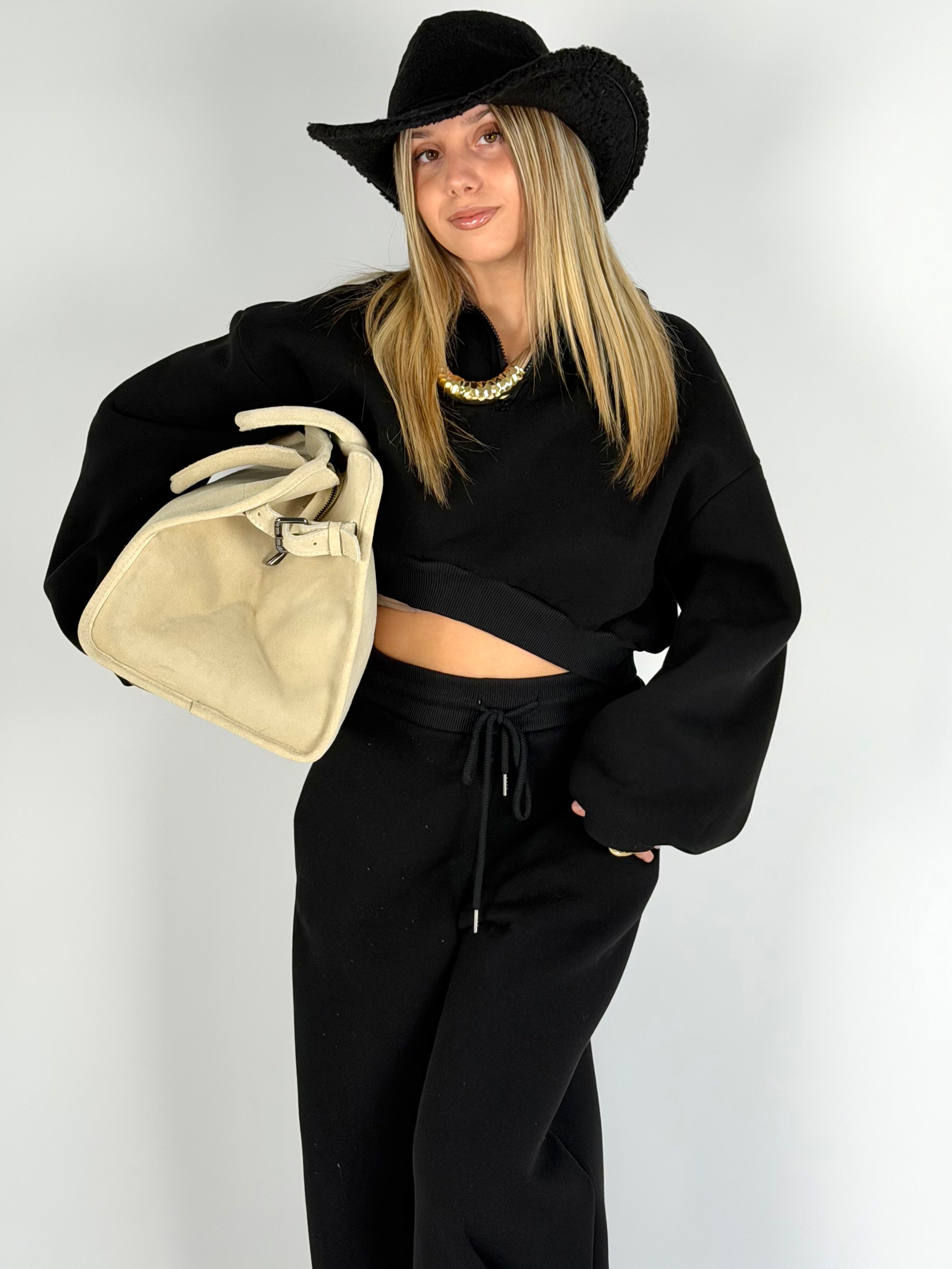 Felpa tuta sportiva Diva nera