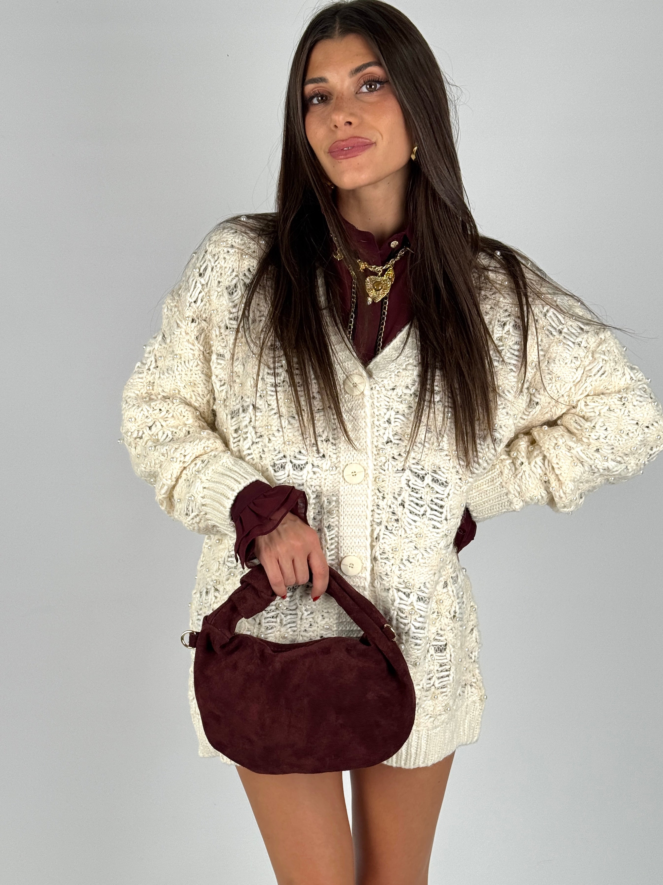 Abito/maglione panna perle