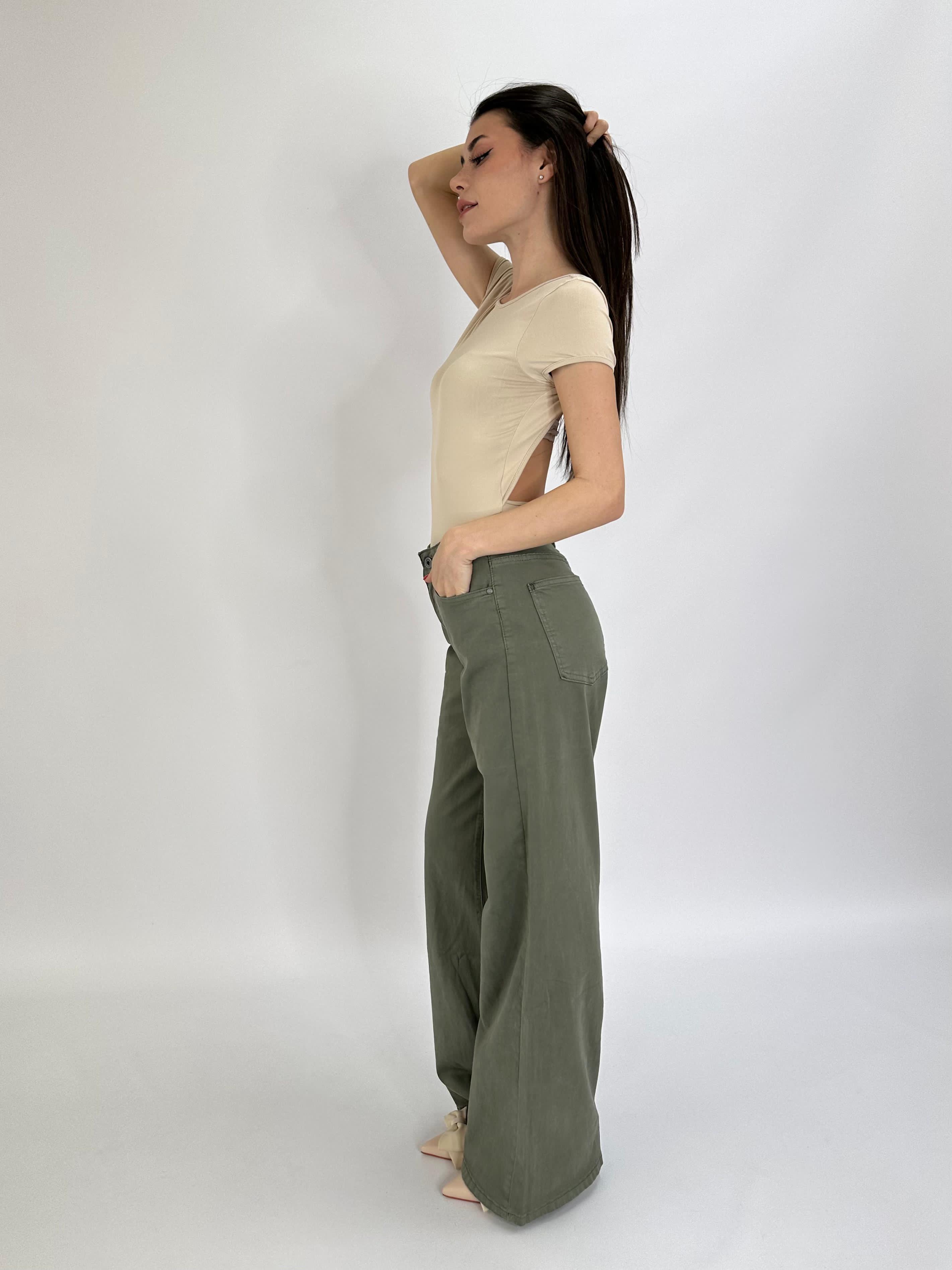 Jeans ofelia palazzo verde