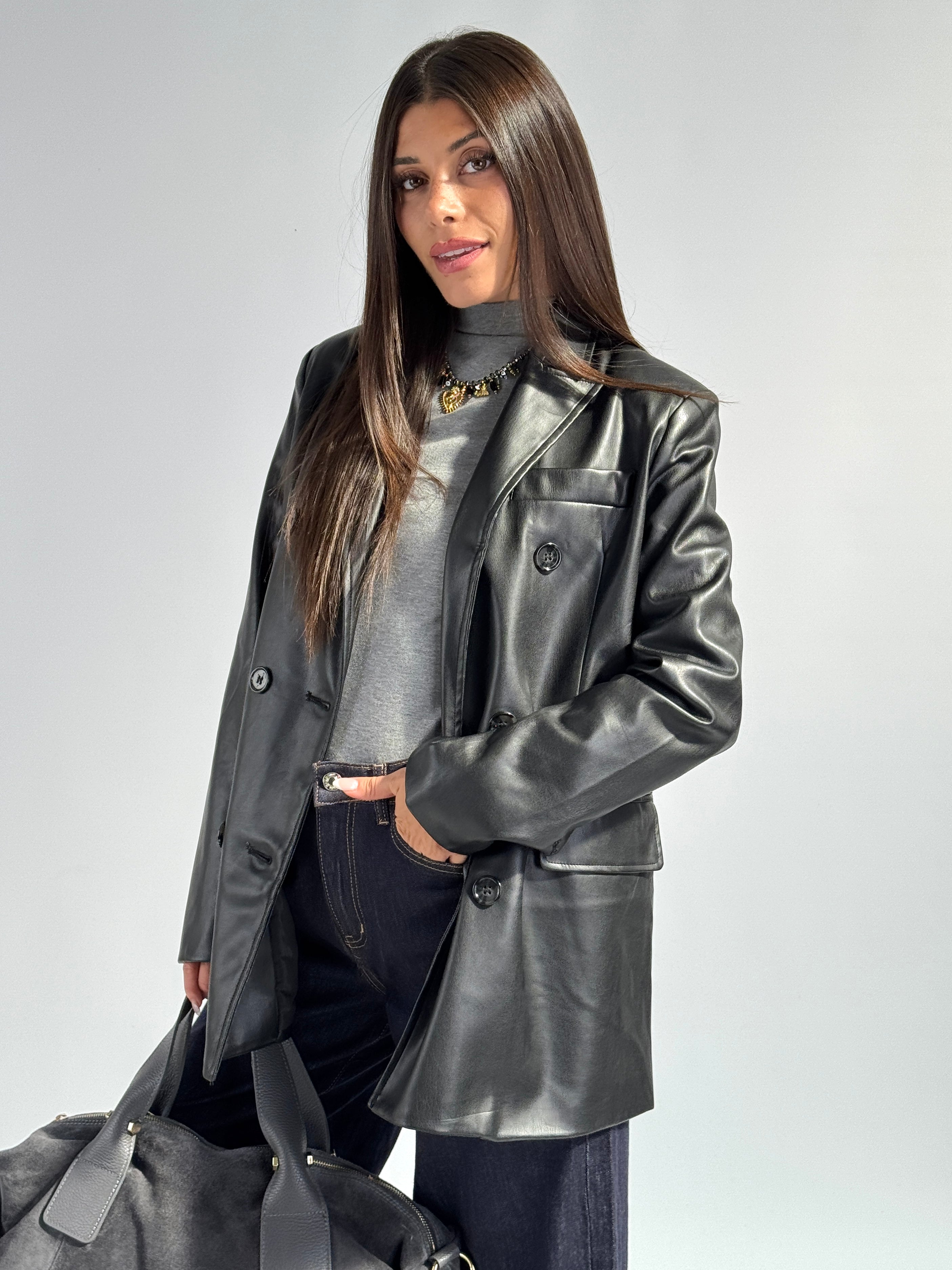 Giacca ecopelle Diana nera