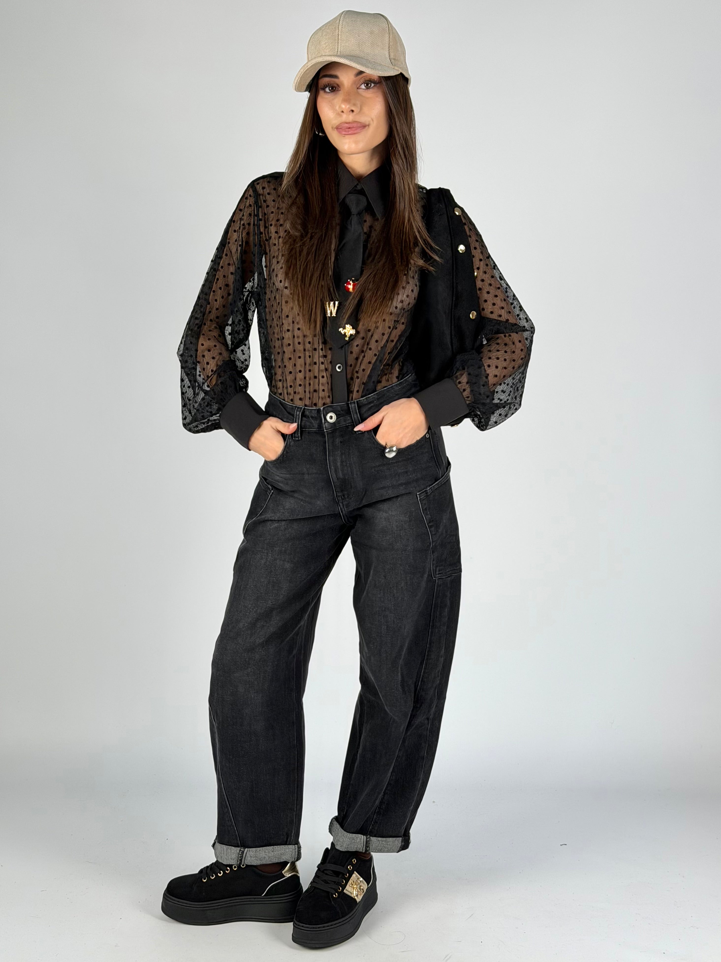 Camicia velo pois nera