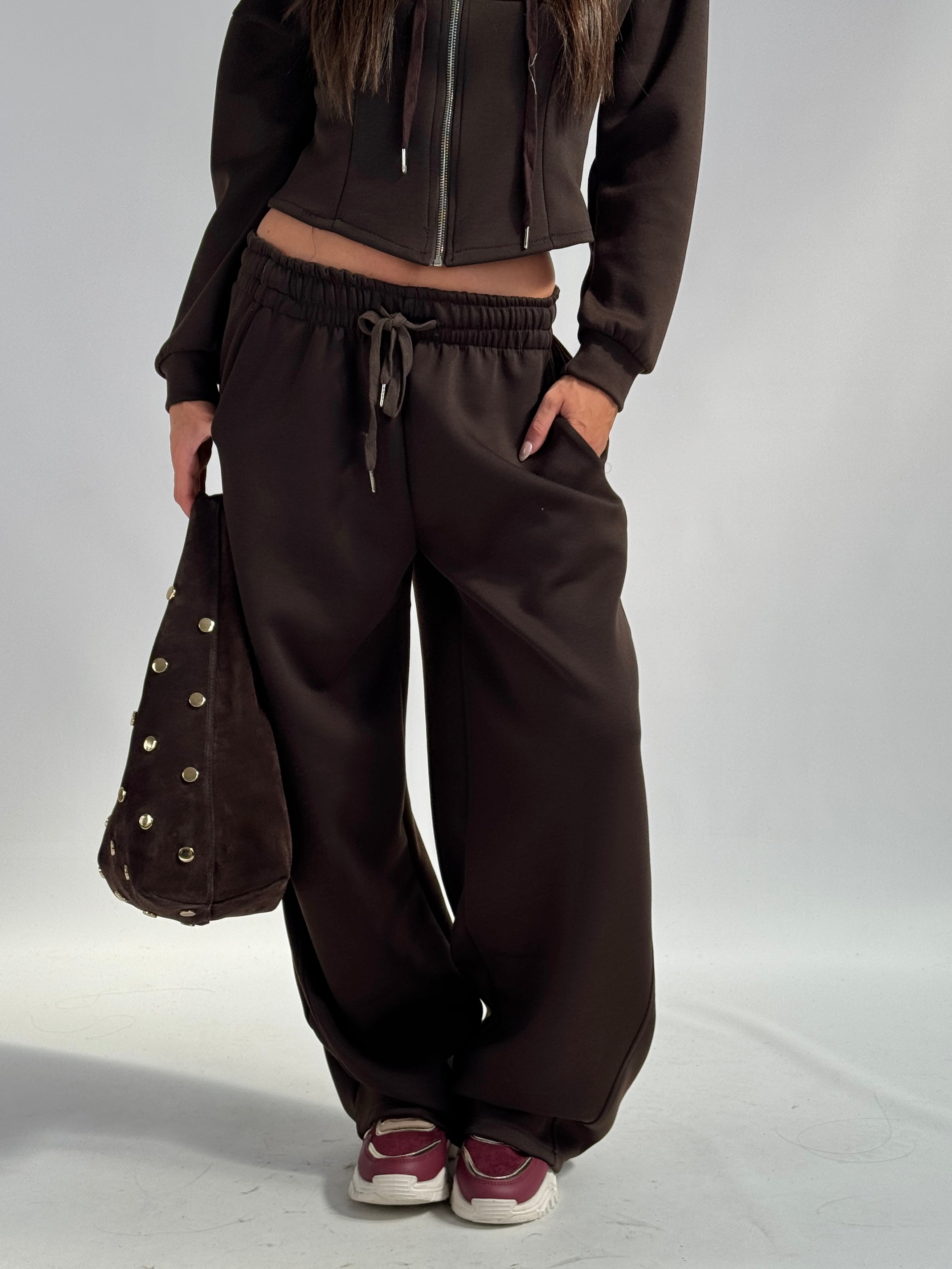 Pantalone tuta sportiva Iside marrone