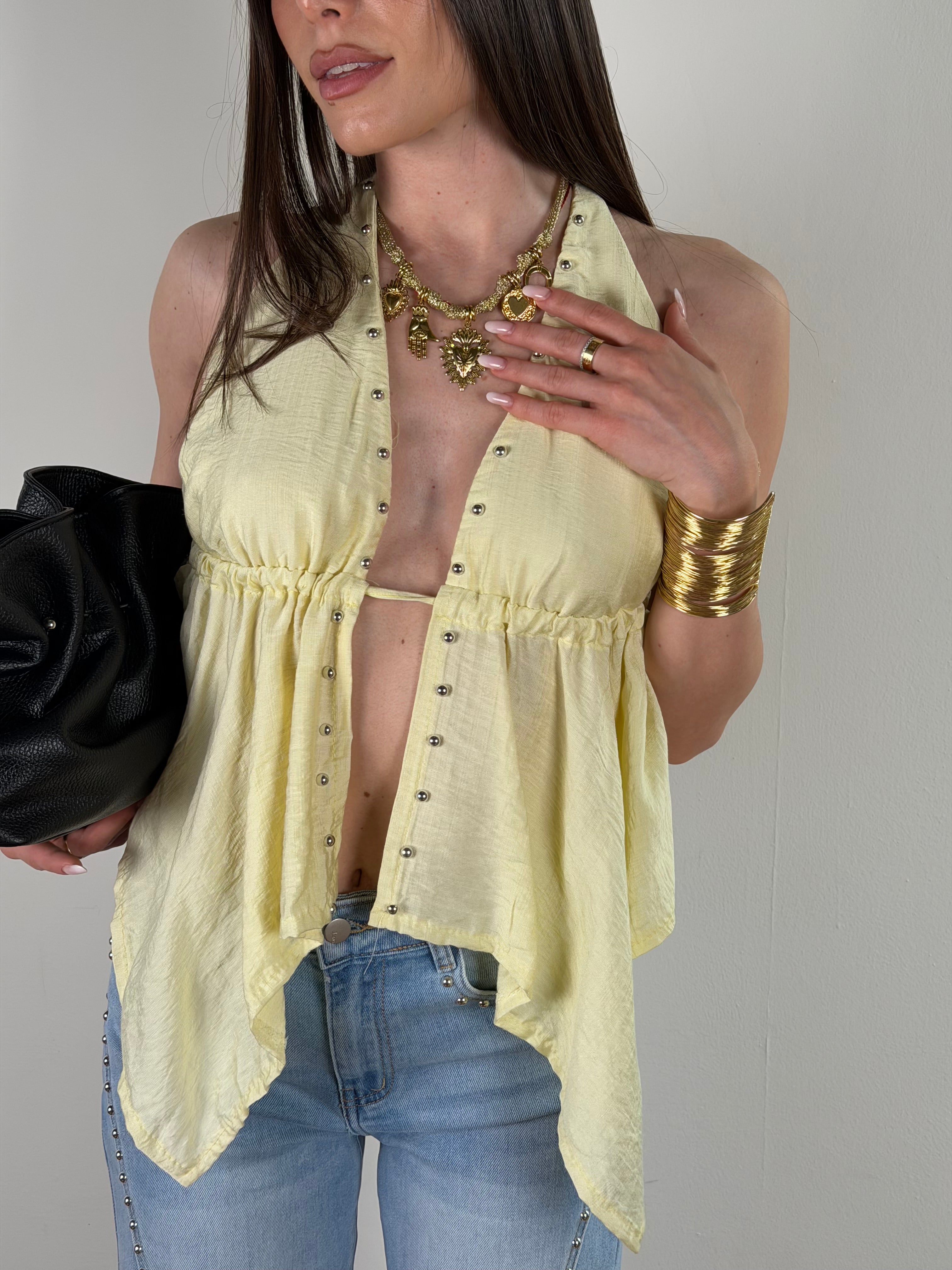 Top Cowgirl giallo