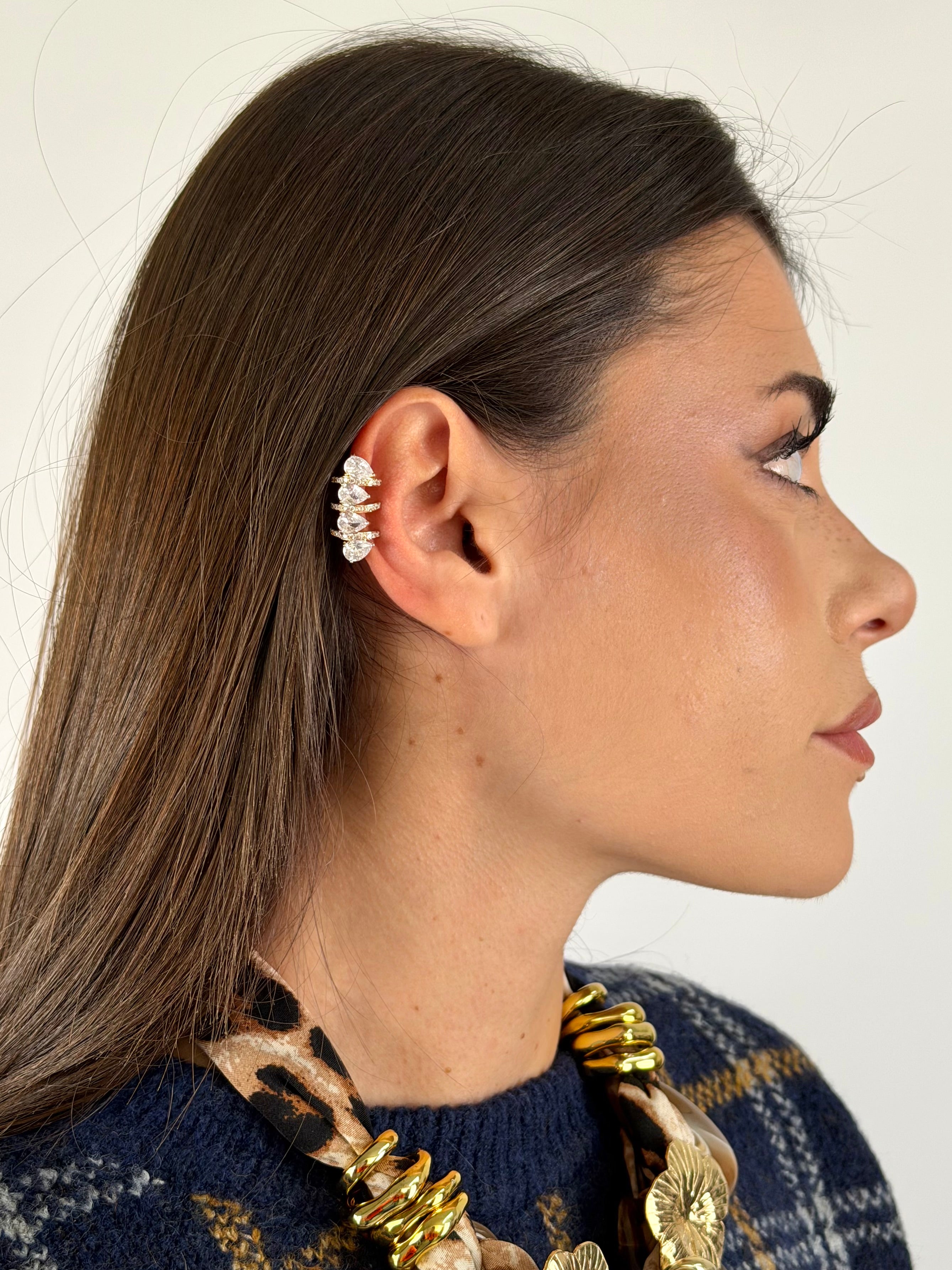 Earcuff 4 pietre - 2 colori