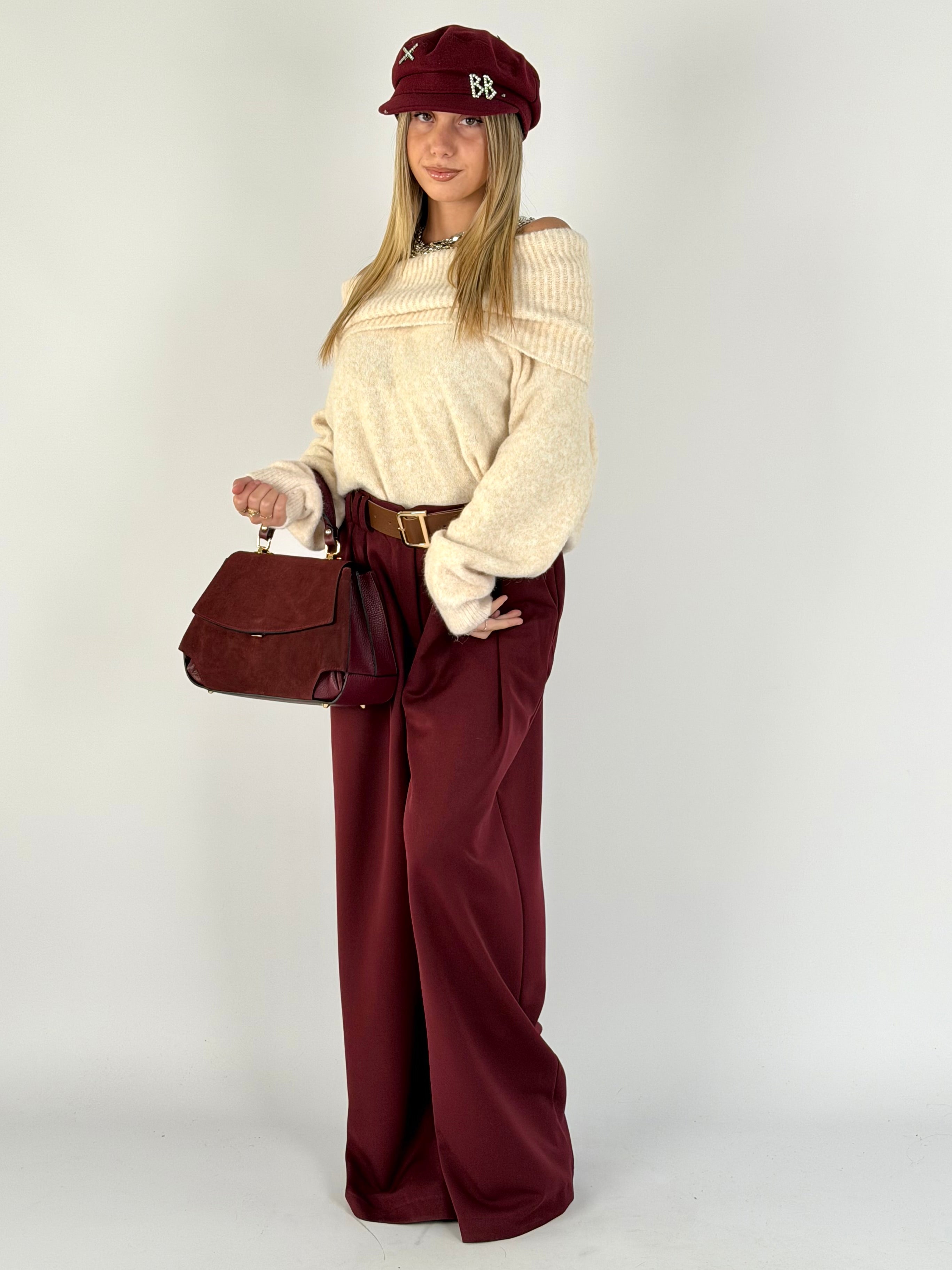 Pantalone Paloma bordeaux