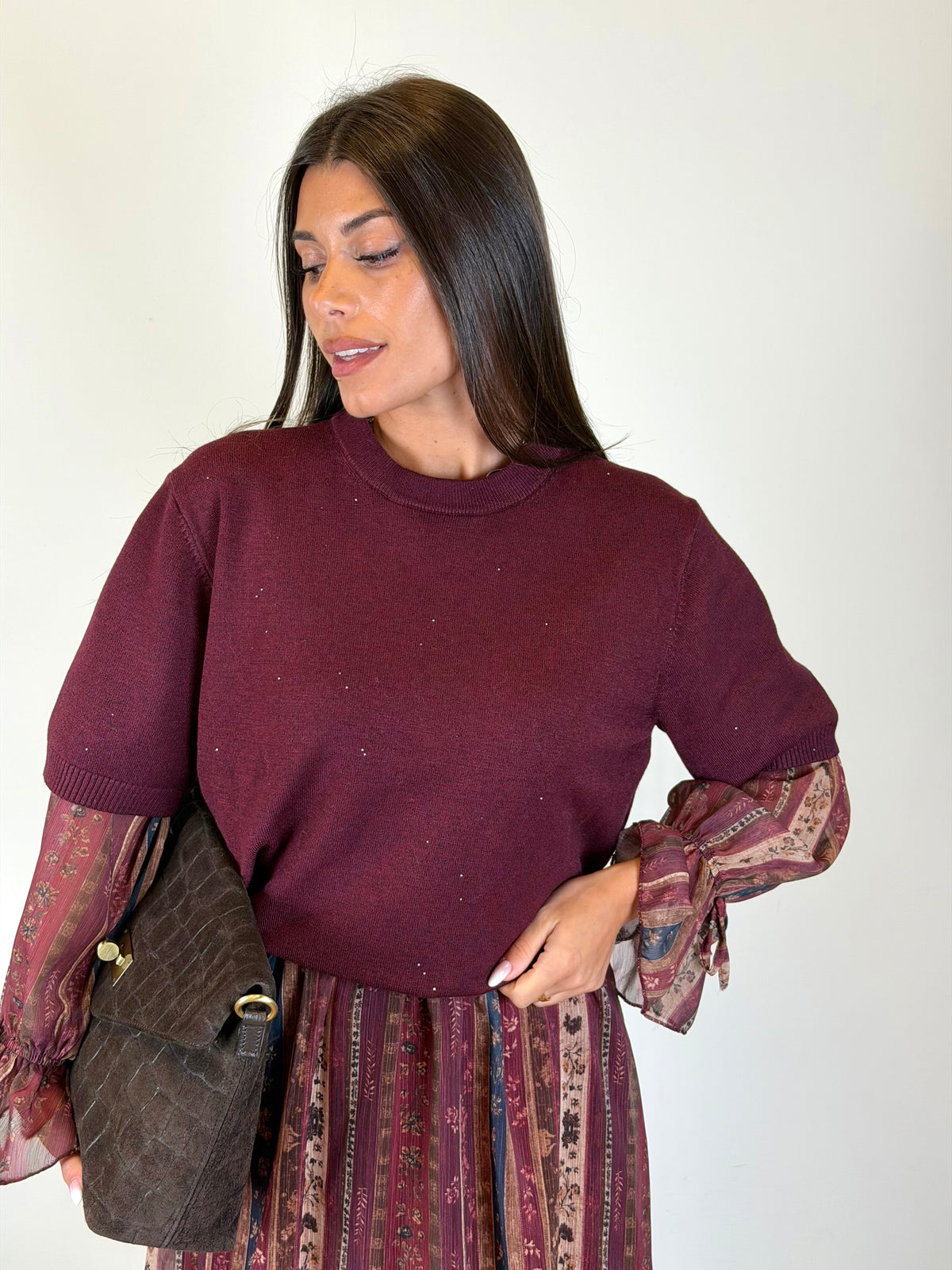 Maglia Ines bordeaux