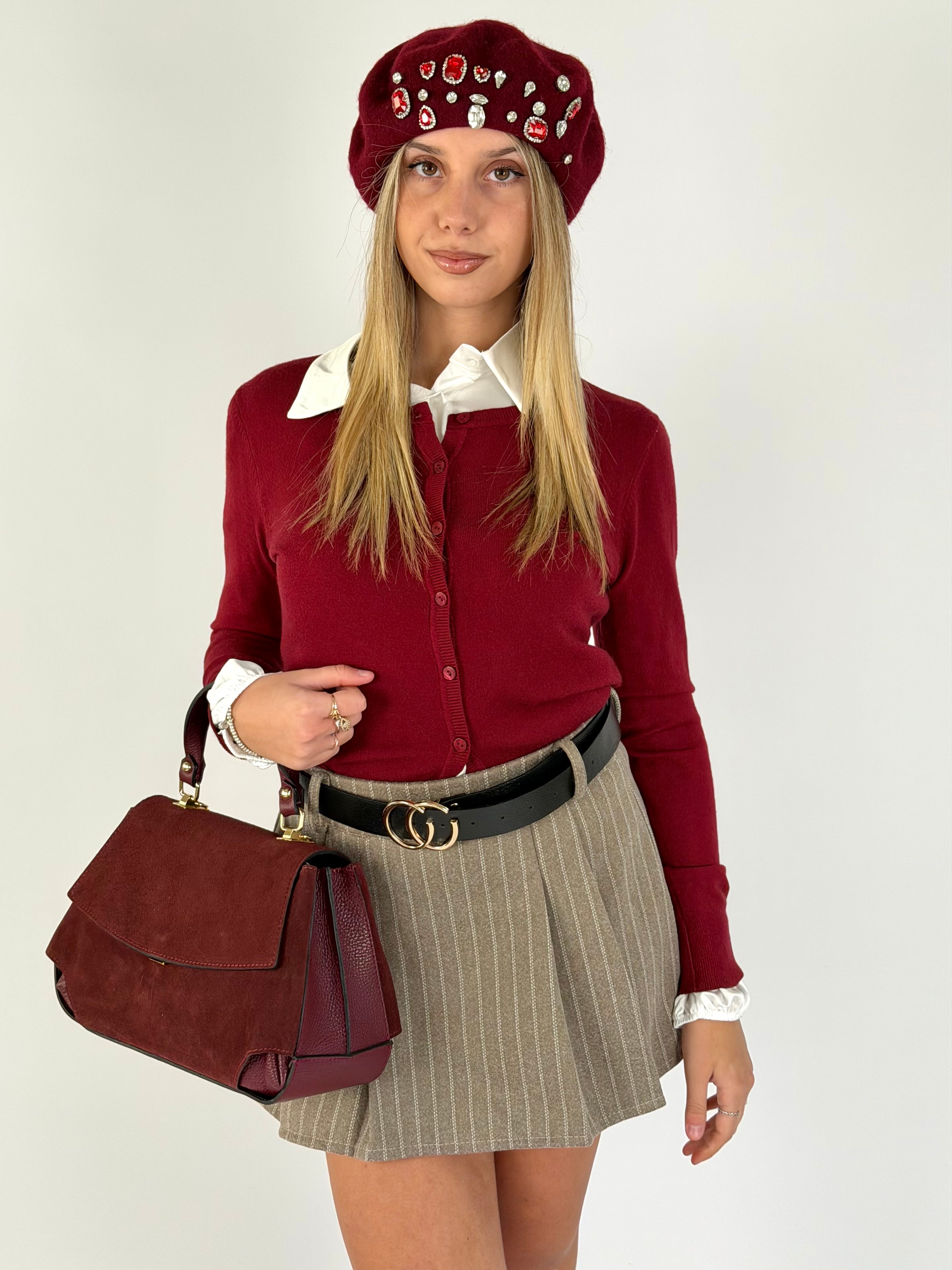 Cardigan Paris bordeaux