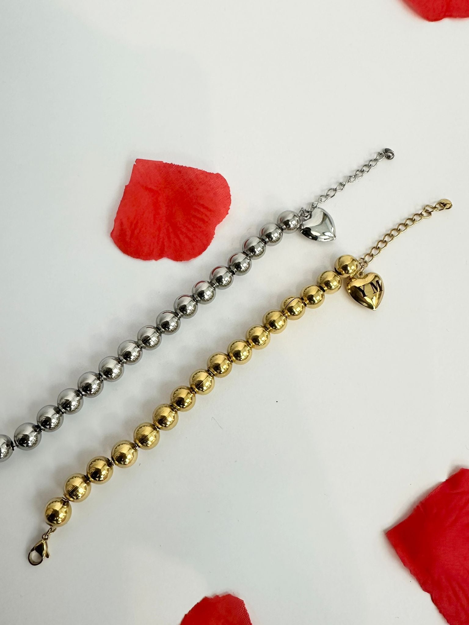 Bracciale maxi sfere personalizzabile con iniziali cupido limited edition