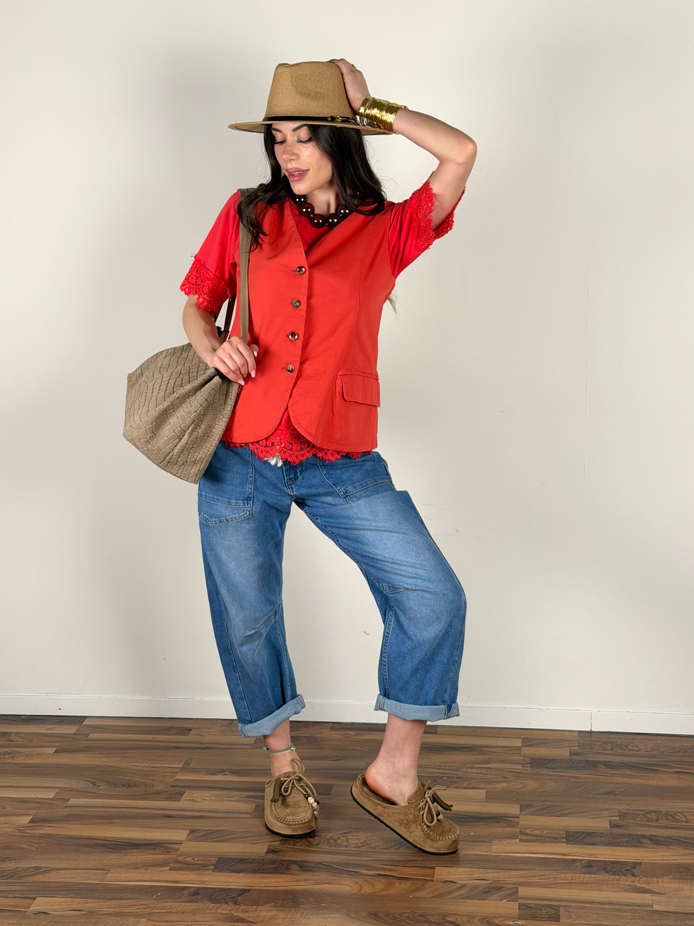 Gilet Lara corallo