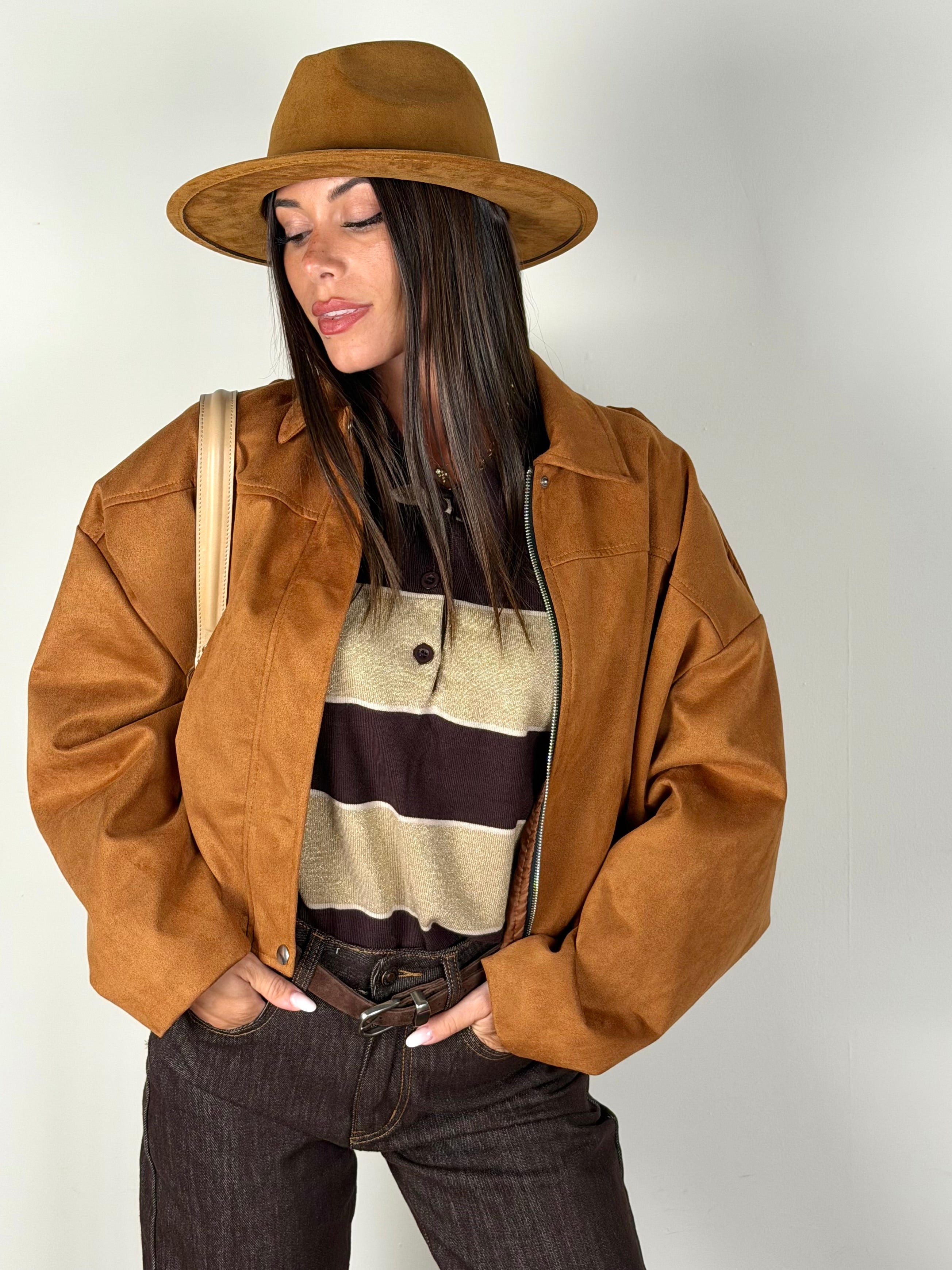 Bomber scamosciato Clelia coccio