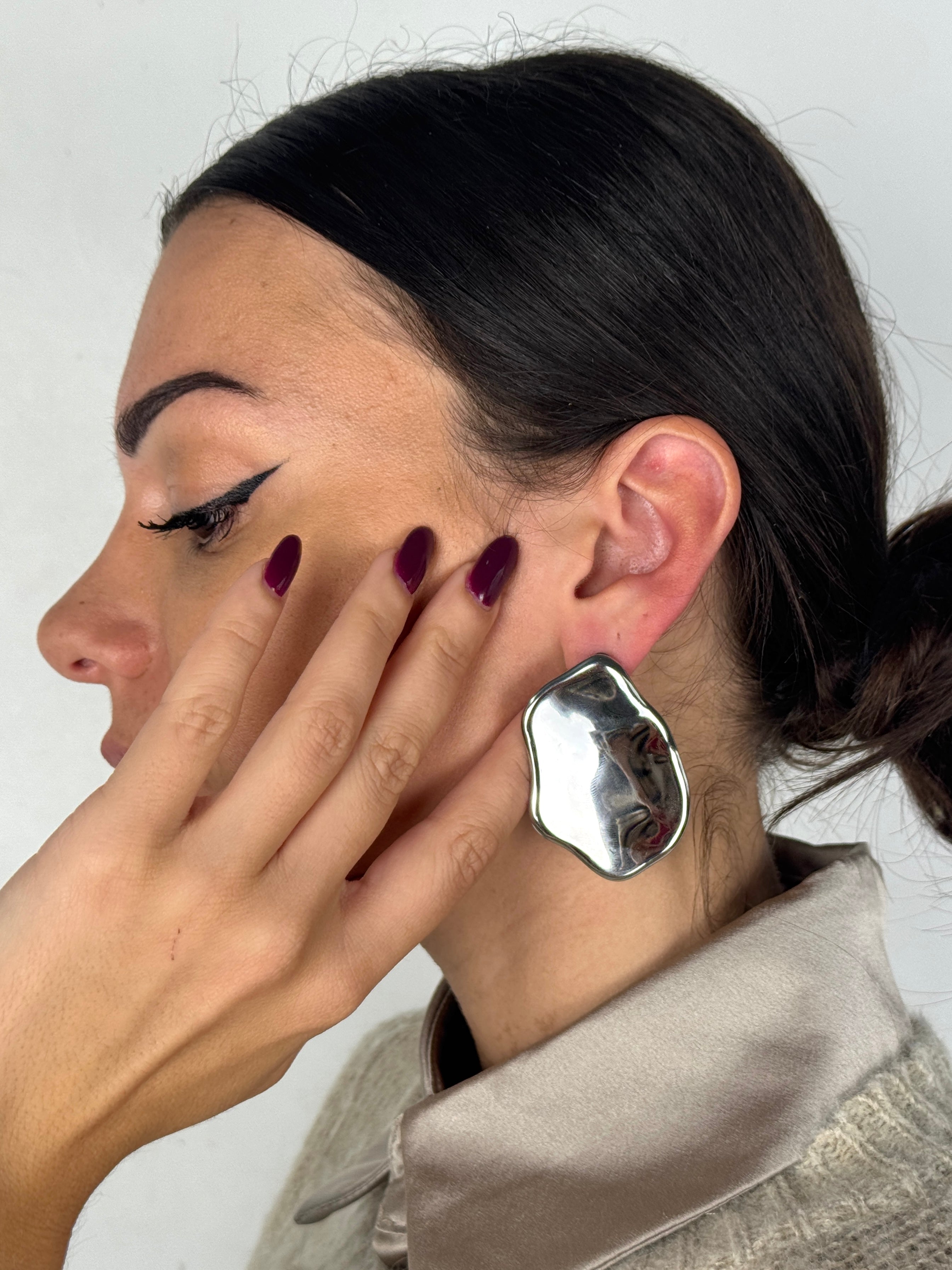 Orecchini maxi placca