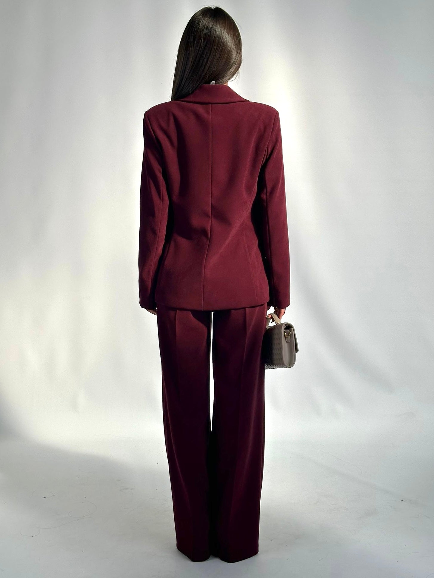 Completo velluto palazzo bordeaux