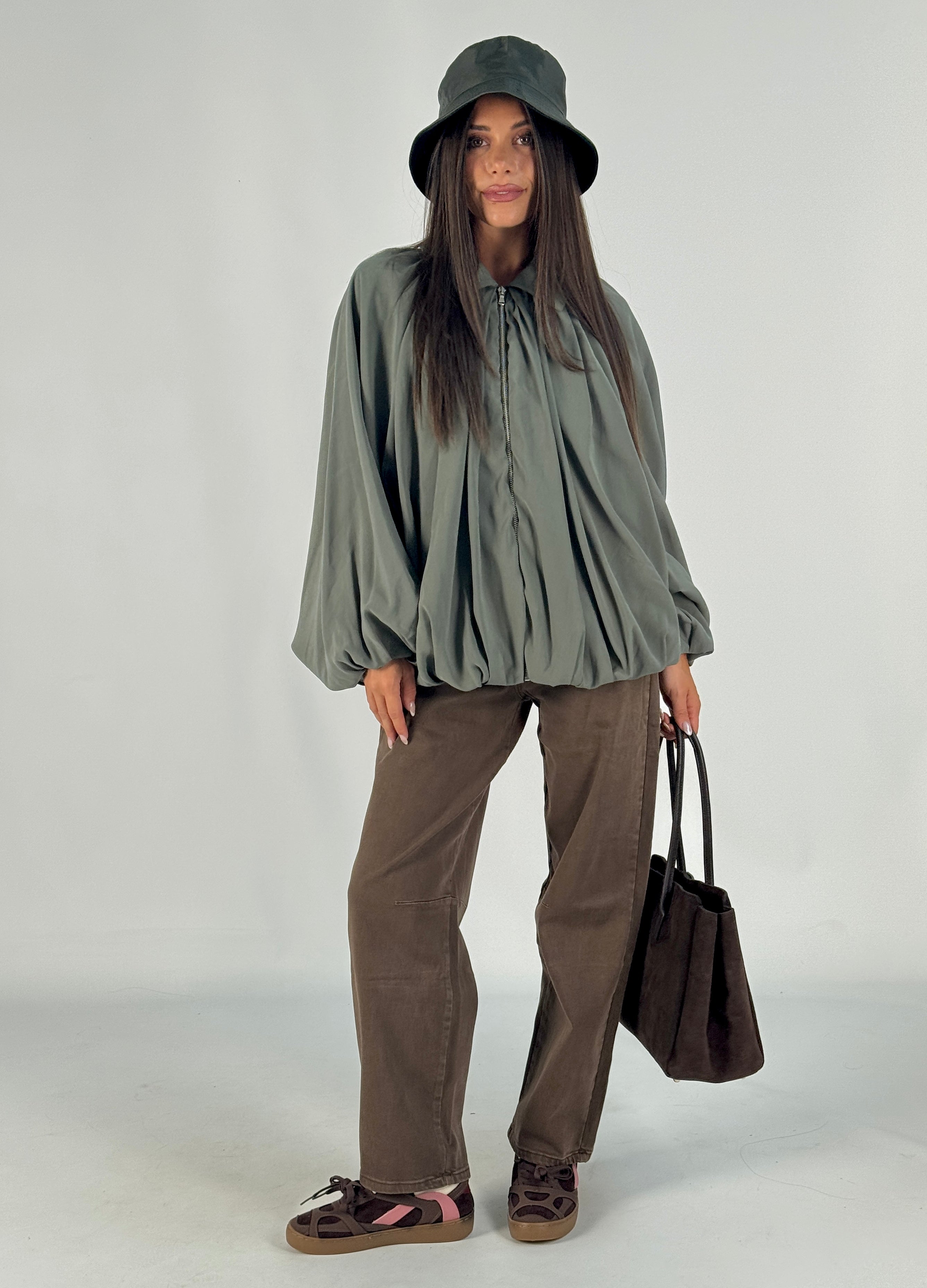 Giubbino a sbuffo verde