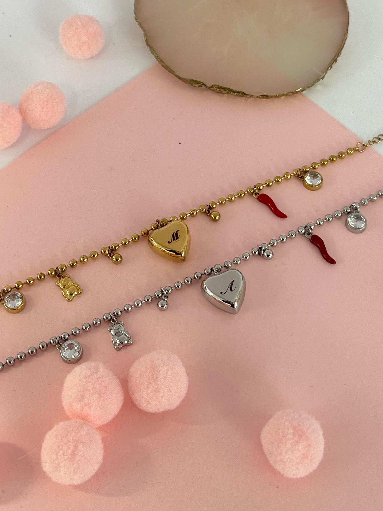 Bracciale multiciondolo loveme personalizzabile