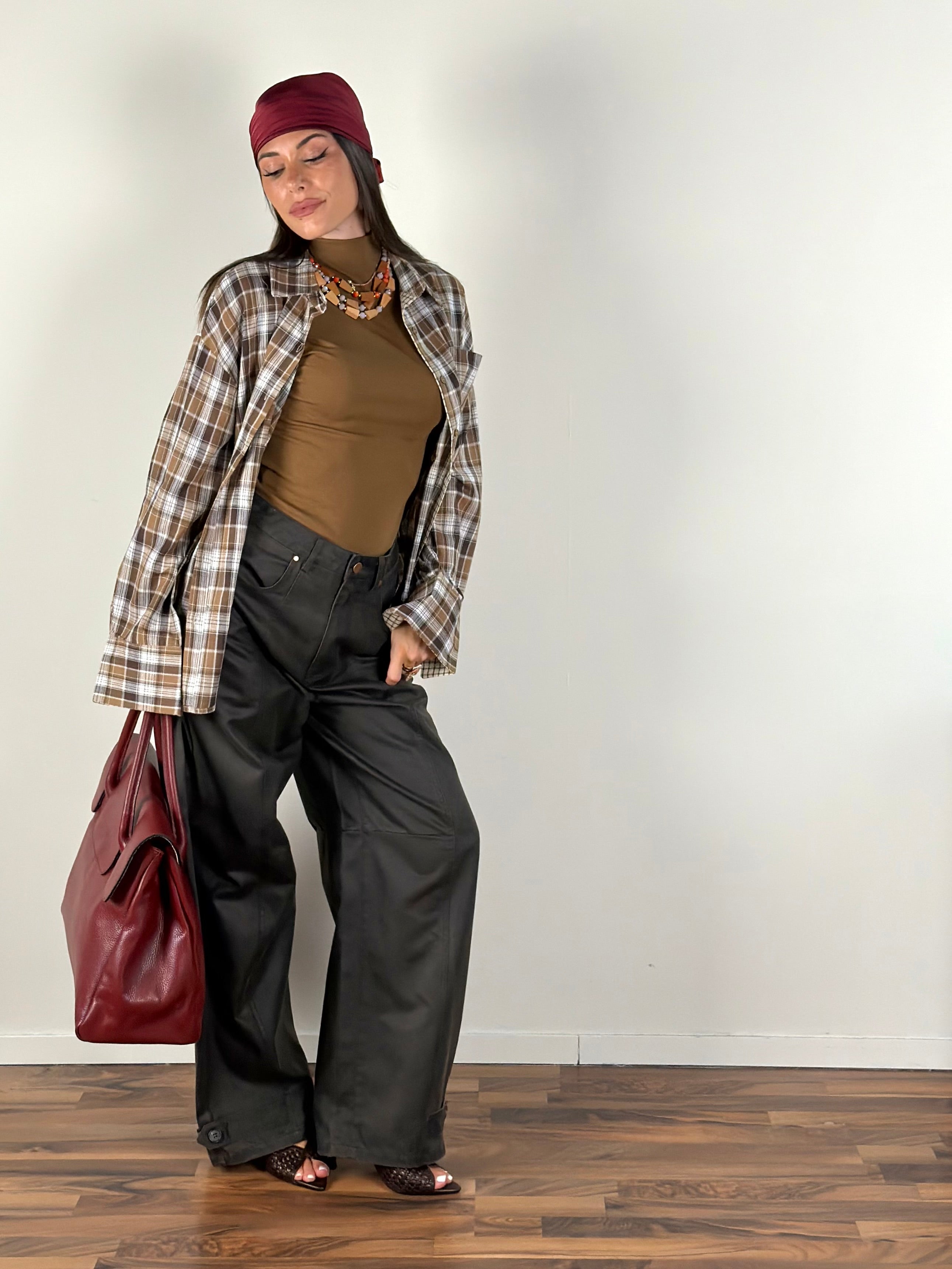 Camicia Check fango