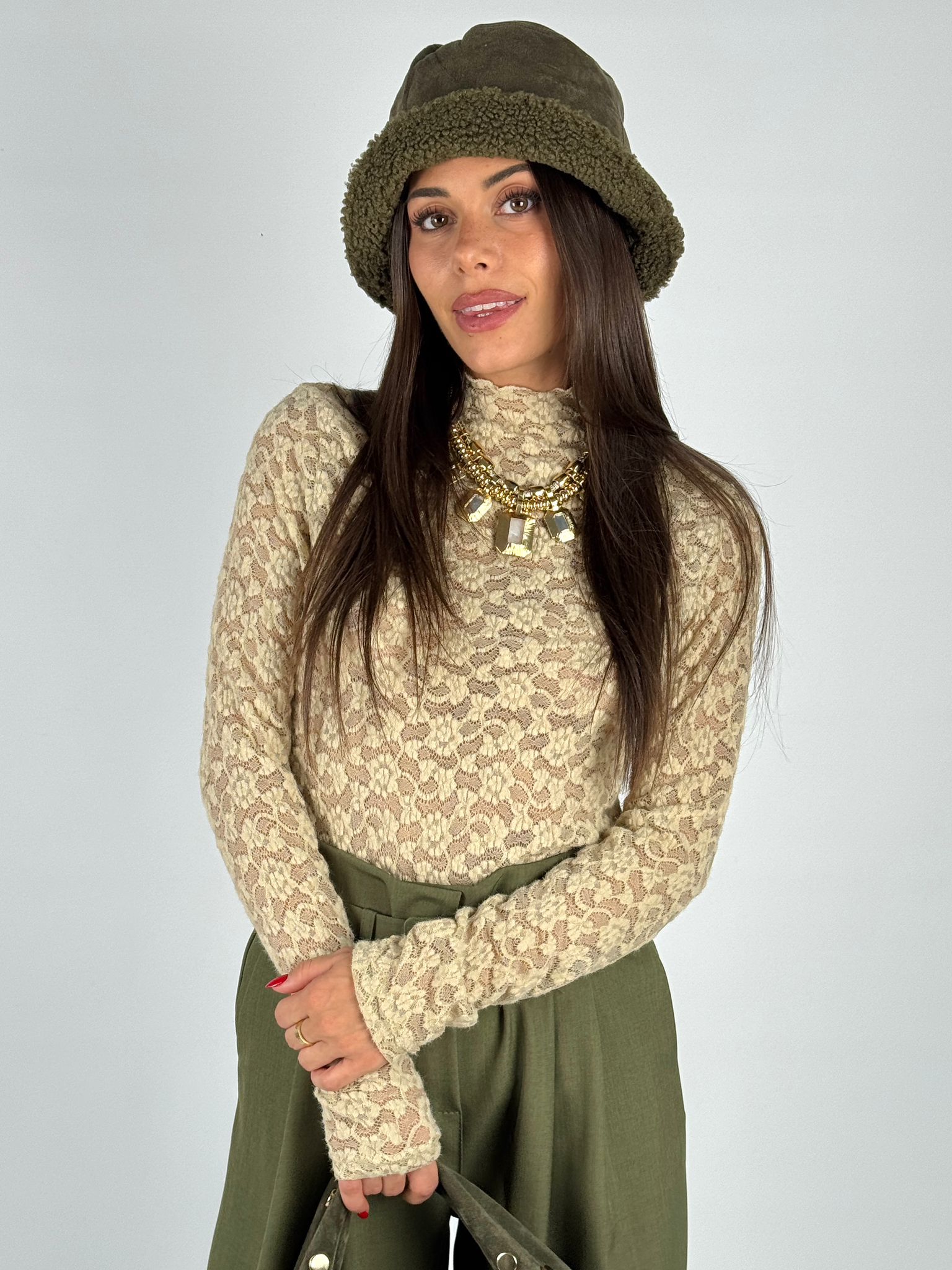 Maglia Lory pizzo beige