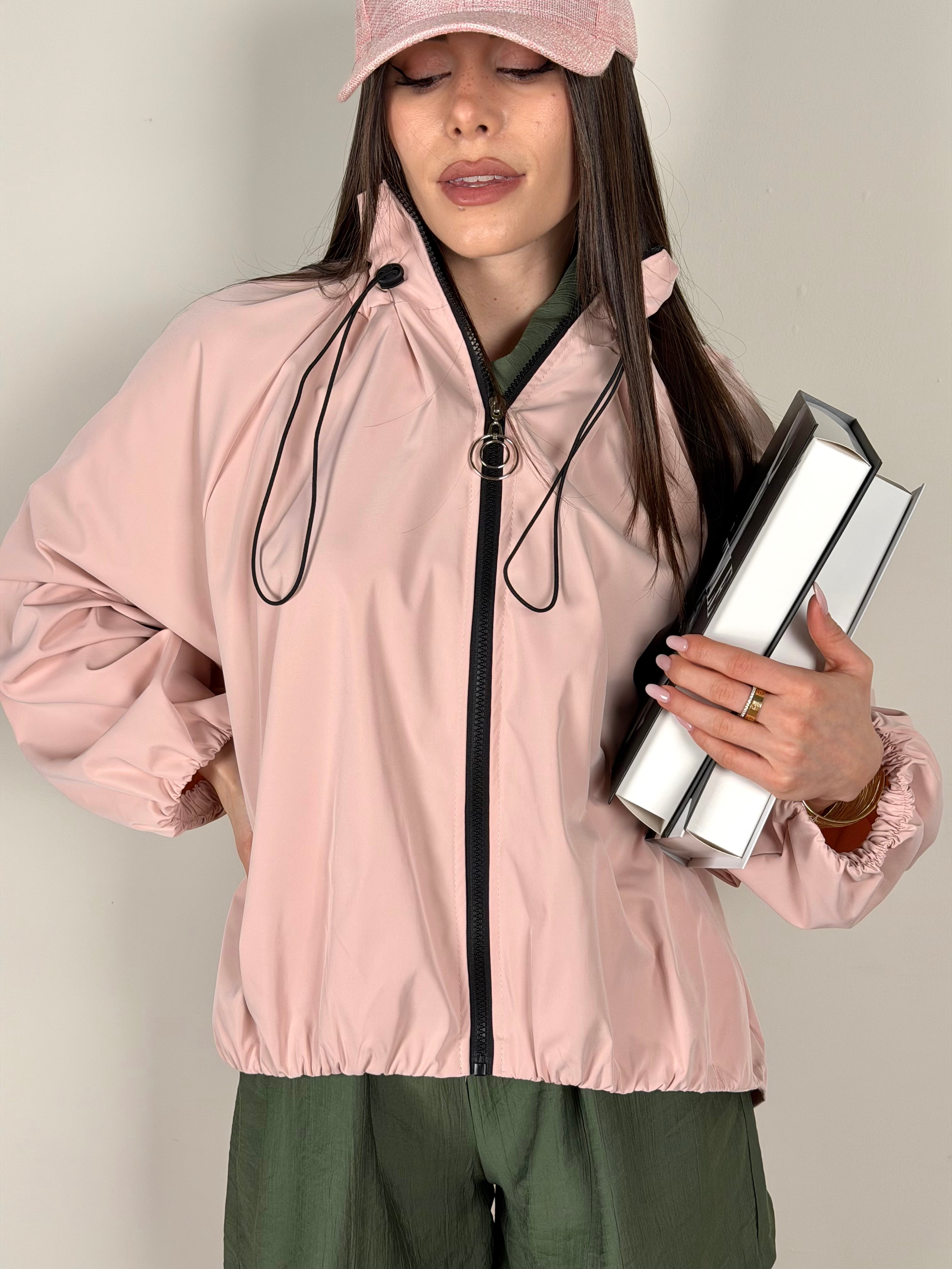 Bomber arricciato rosa