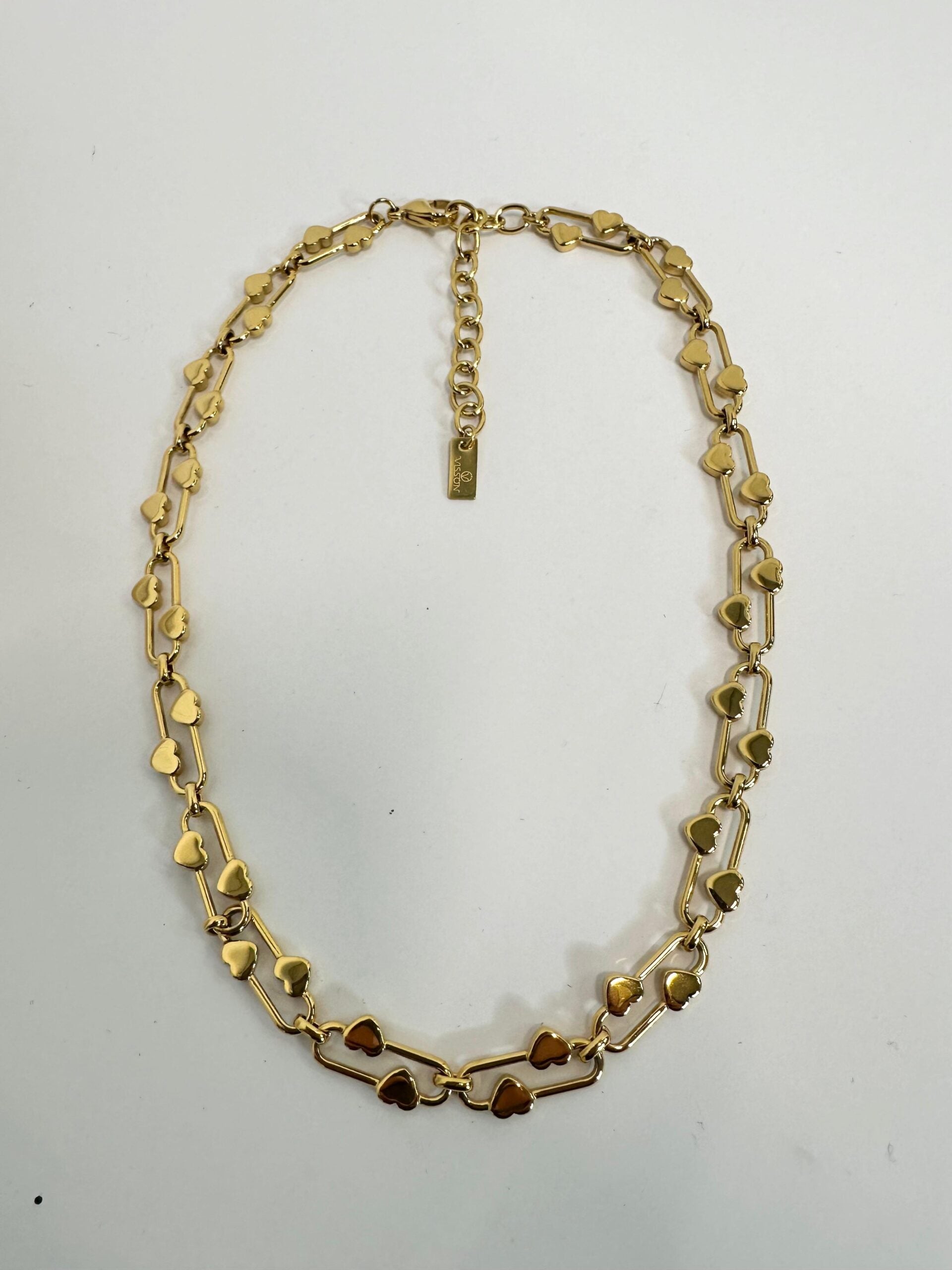 Collana girocollo catena e cuori