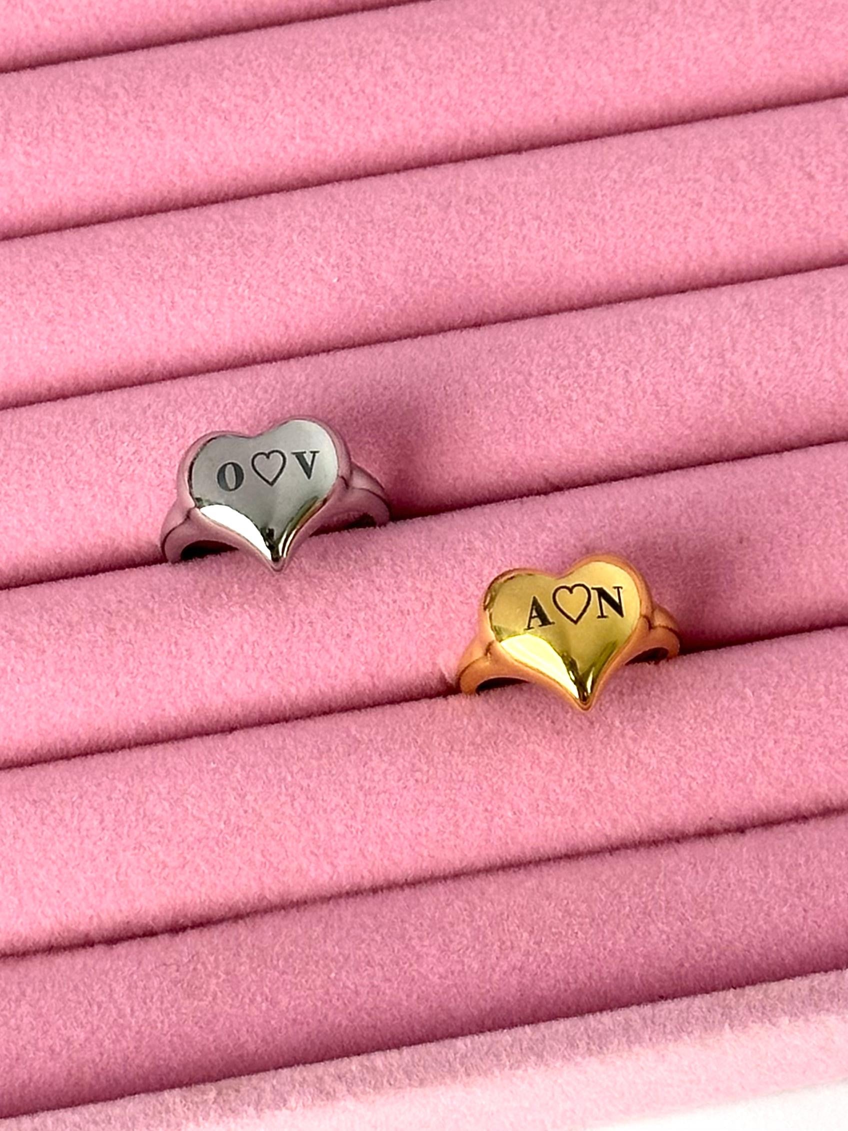 Anello cuore Bold personalizzabile