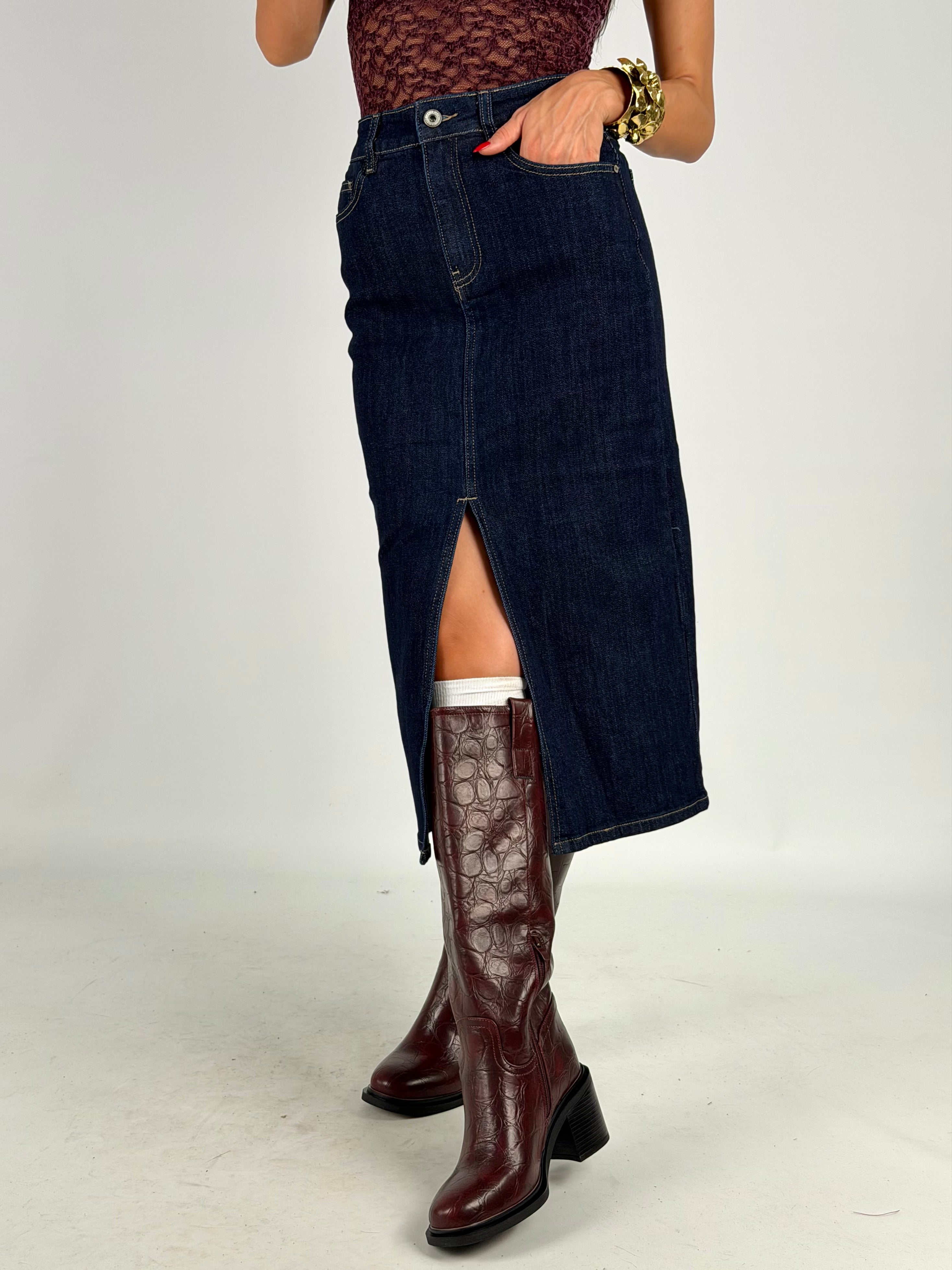 Gonna di jeans spacco Livia