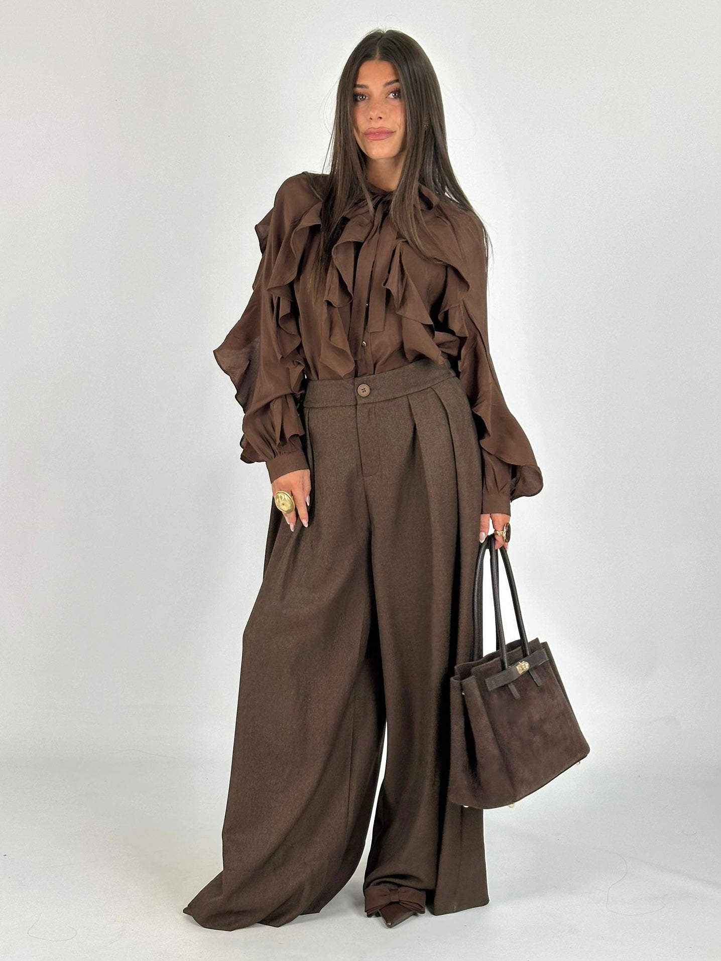 Maxi pantalone Zoe marrone