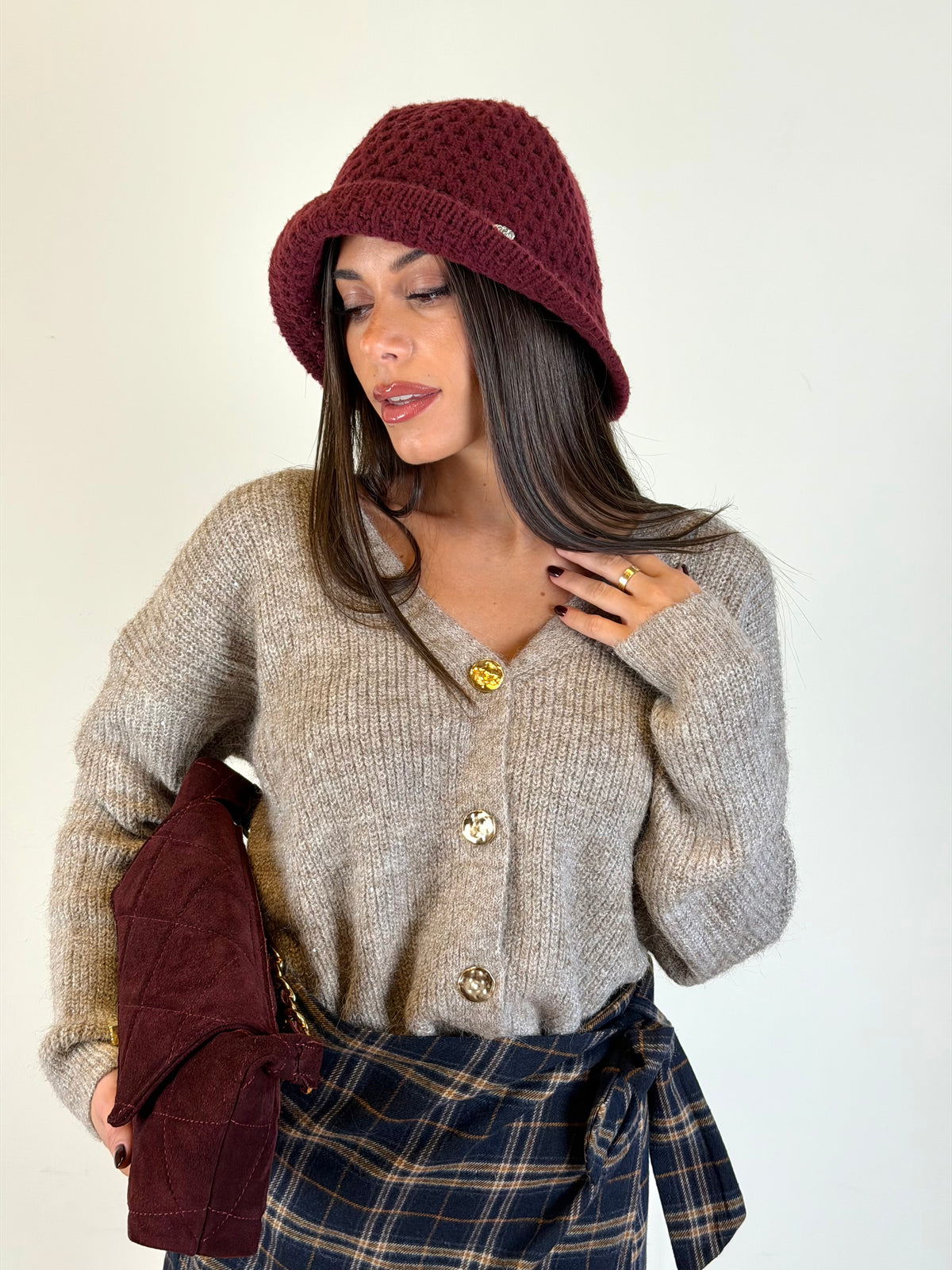 Maglia Cardigan Icy fango