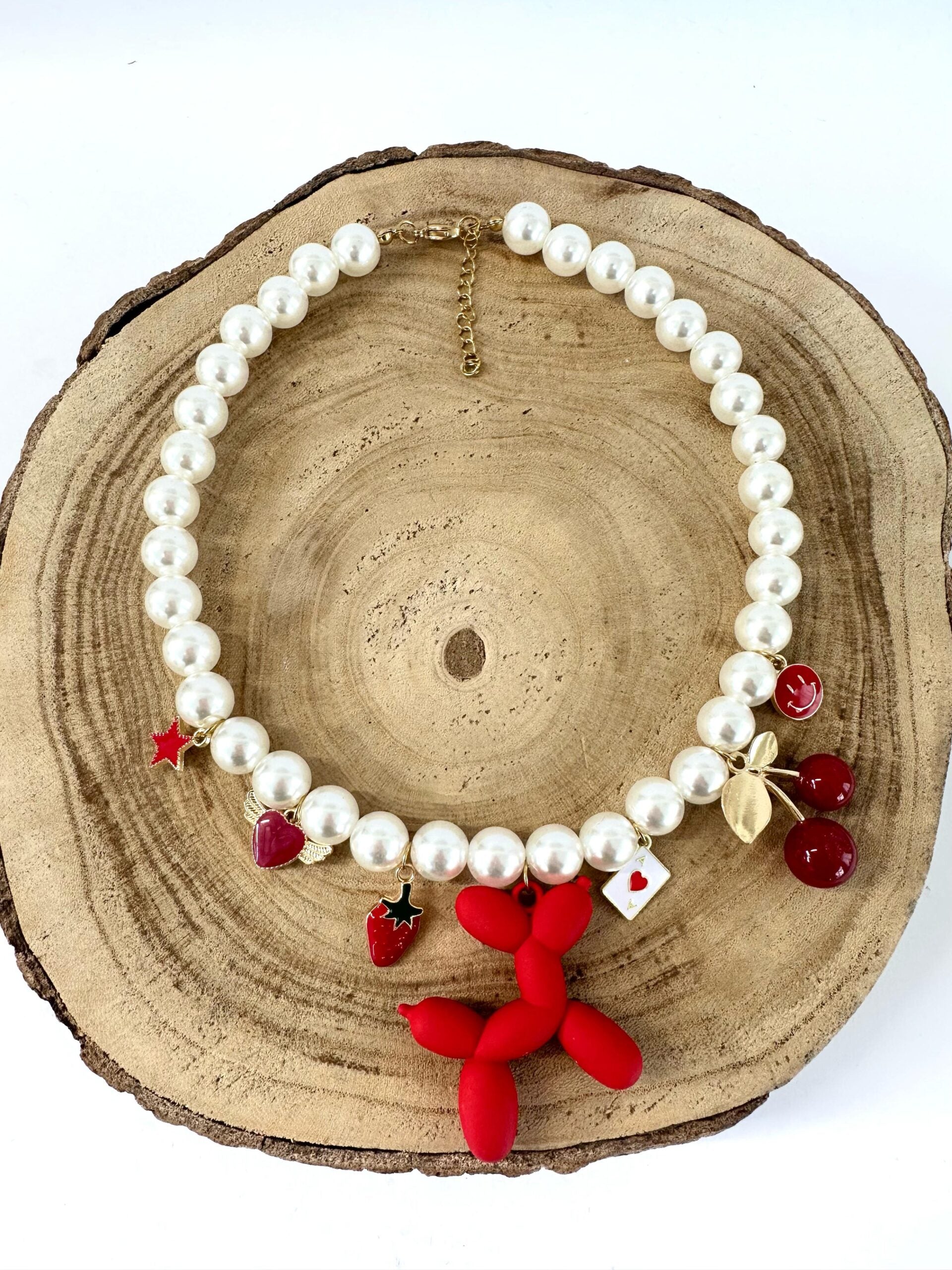 maxi Collana red bubble