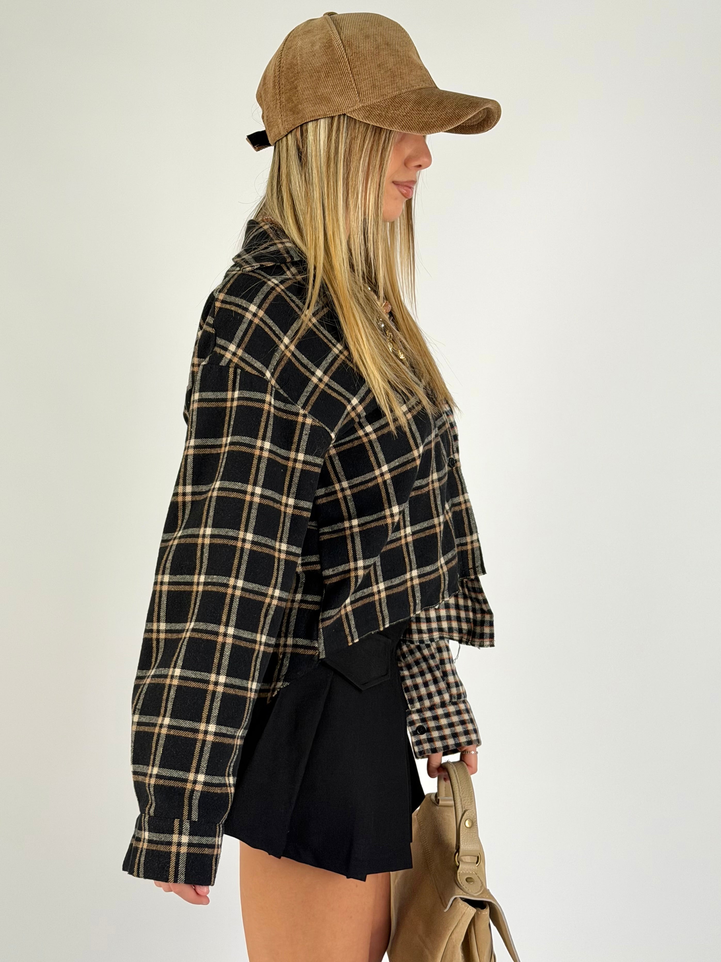 Camicia check Alessia nera