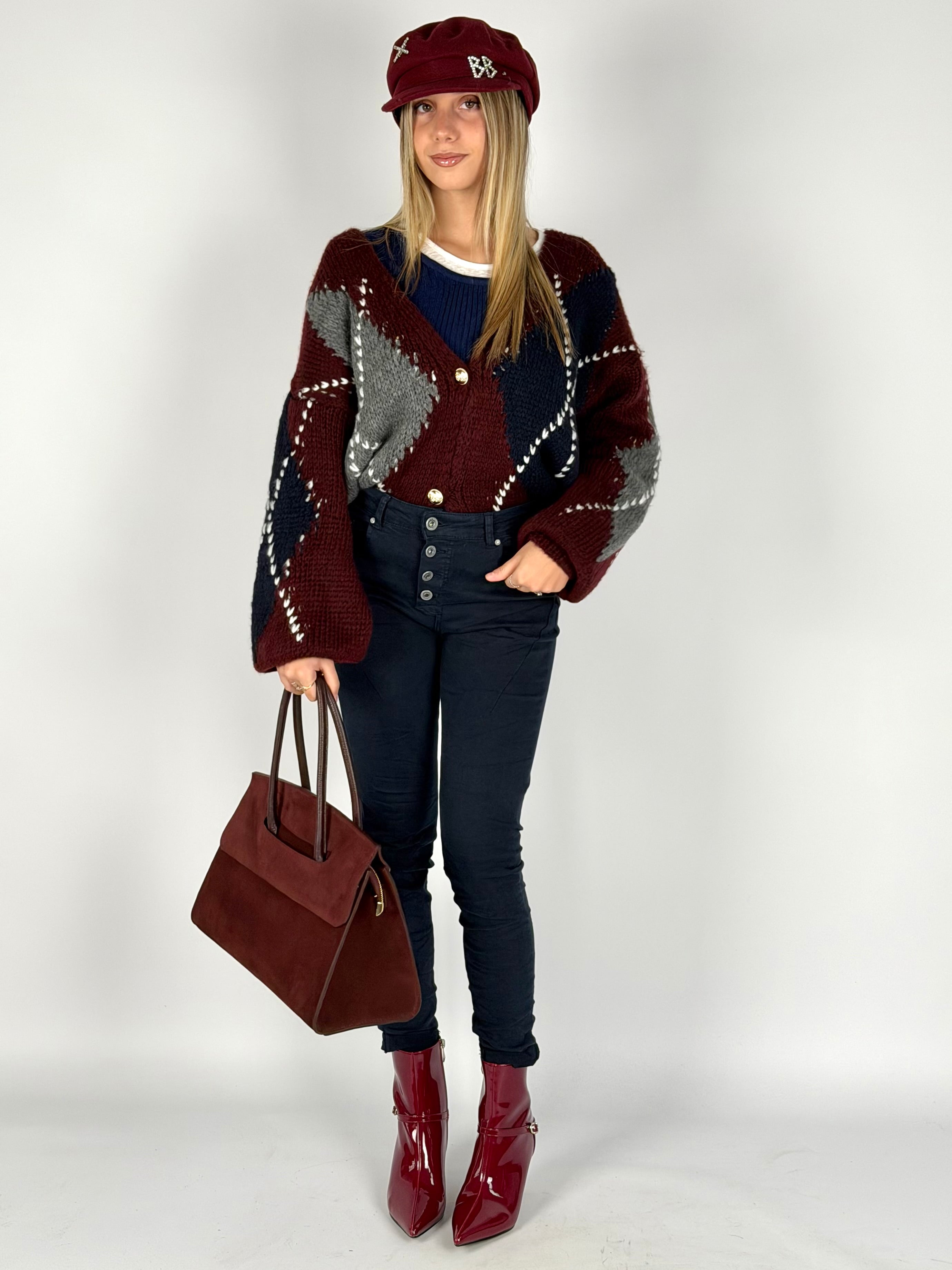 Cardigan Giove bordeaux