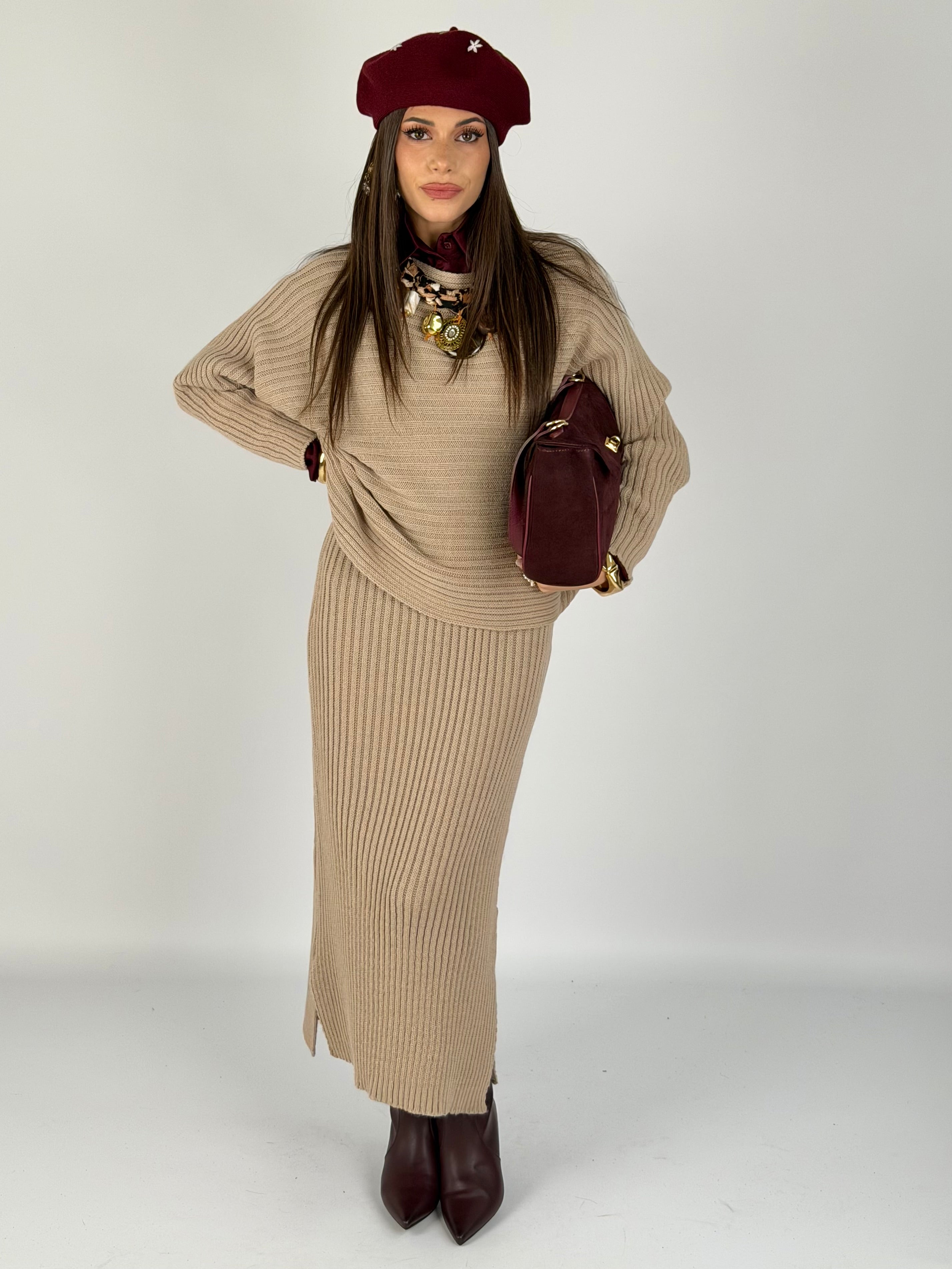 Abito + maglione Asia beige