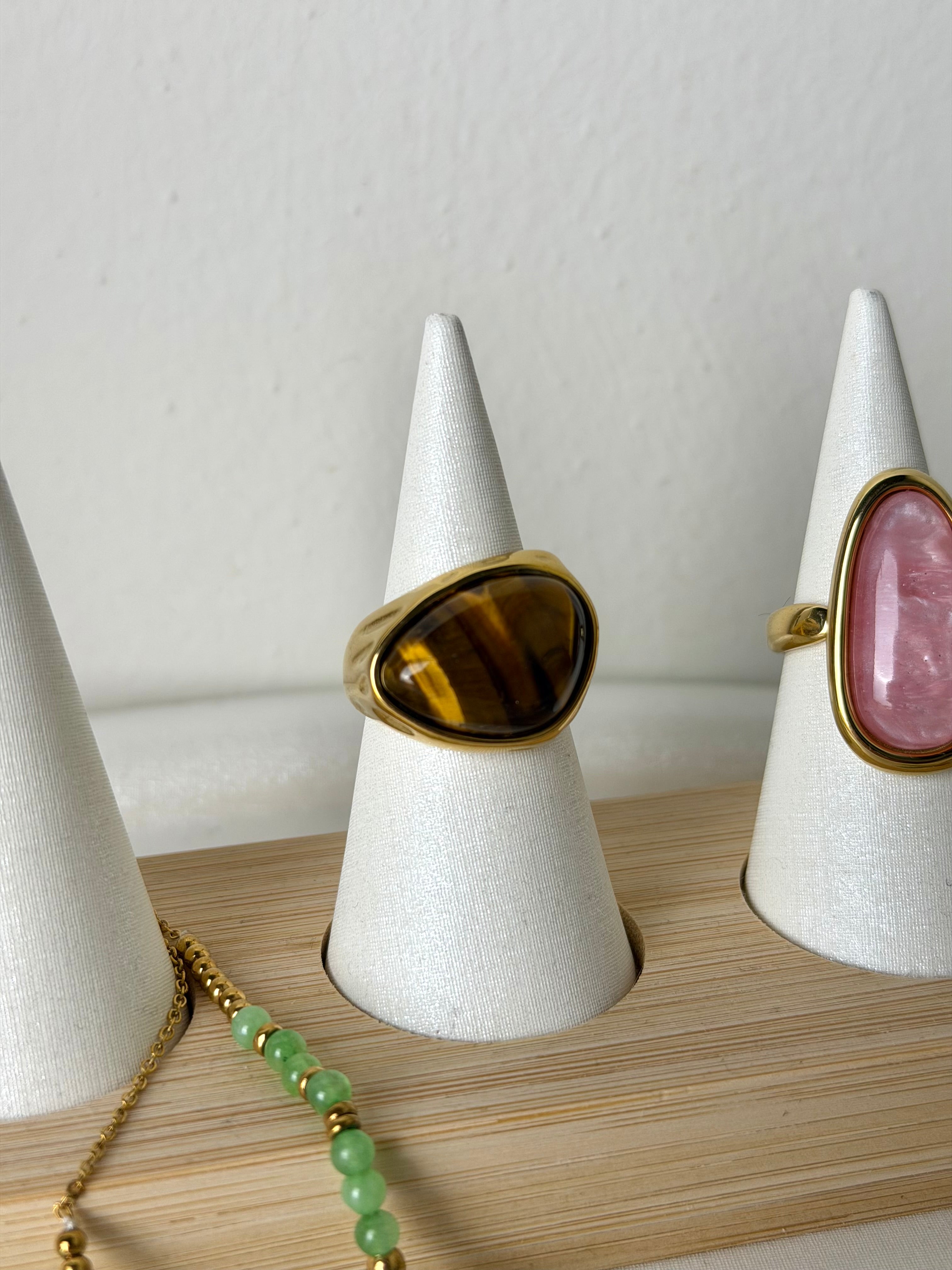 Anello pietra 2 colori - collezione pink&brown