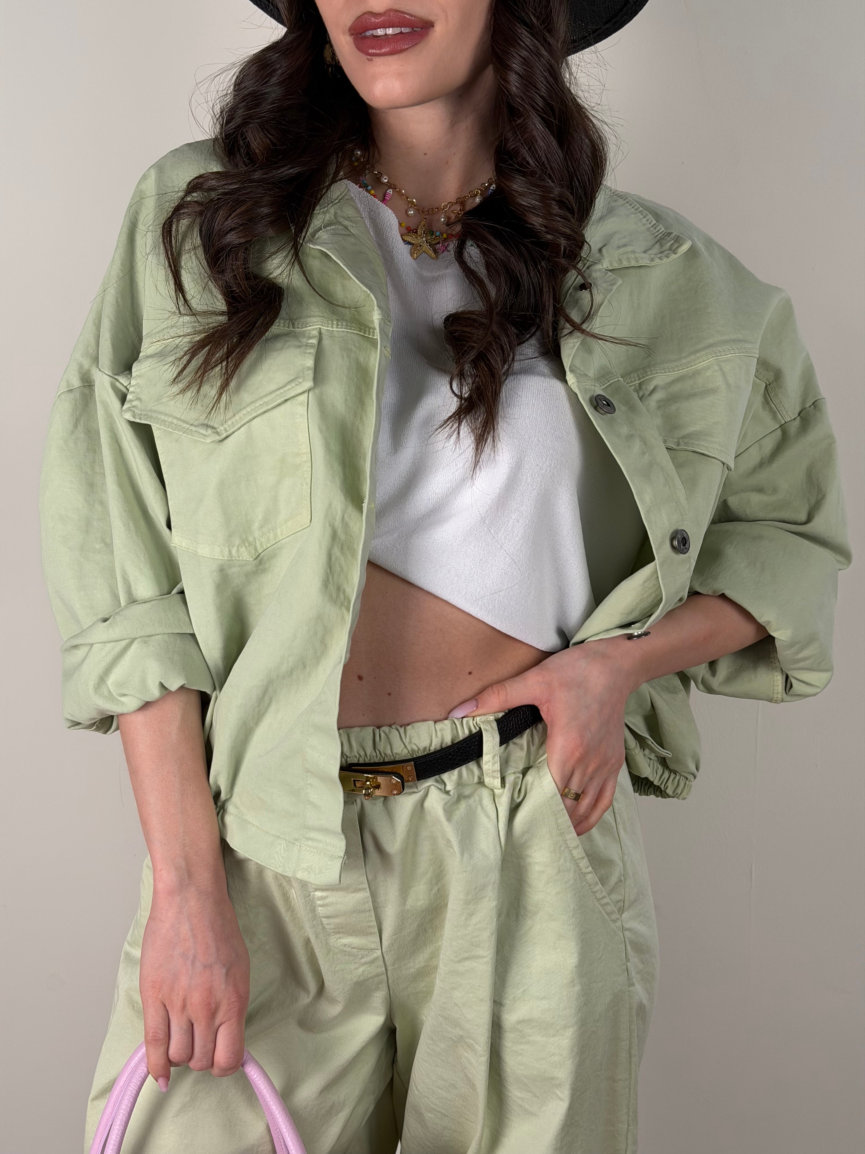 Giubbino jeans Carmen verde