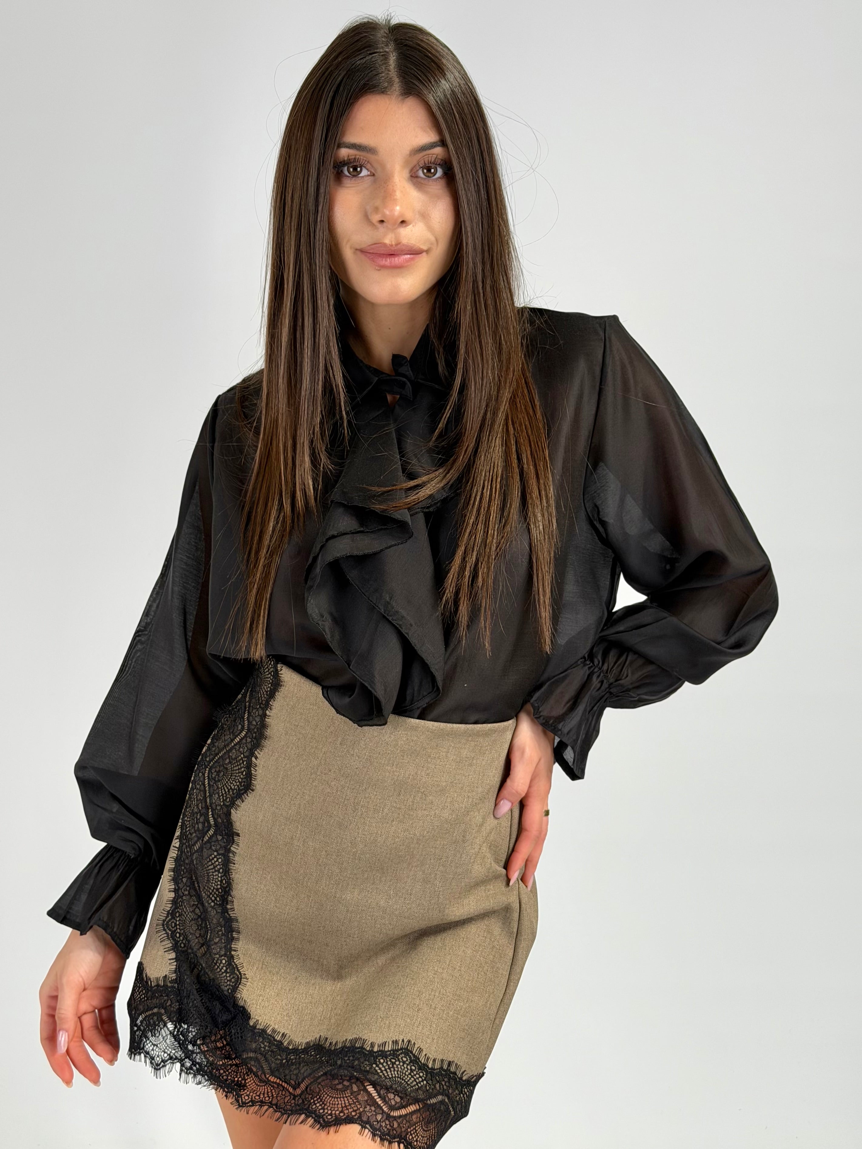 Camicia volant premium nero