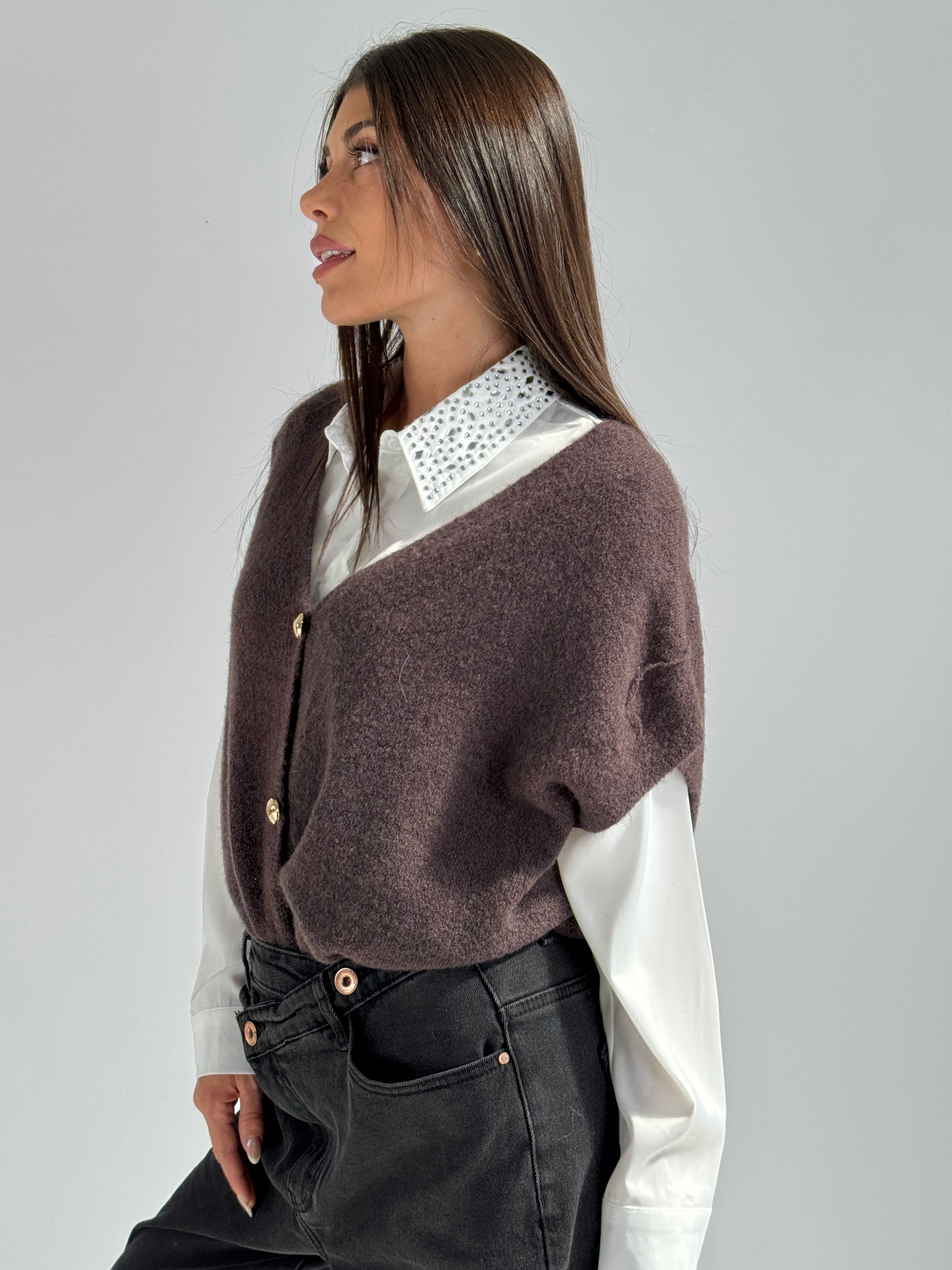 Cardigan gioiello moro