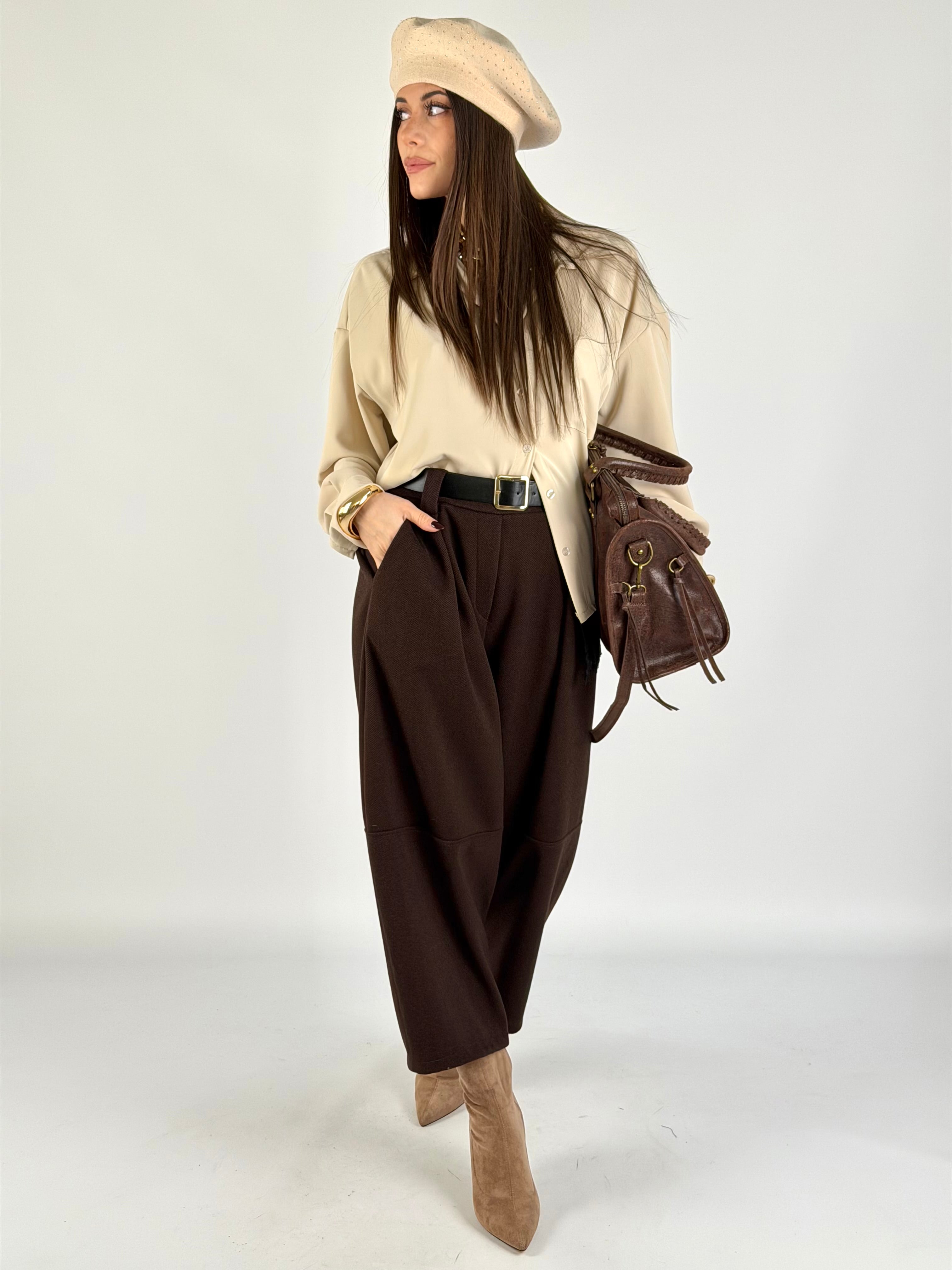 Camicia taschino beige