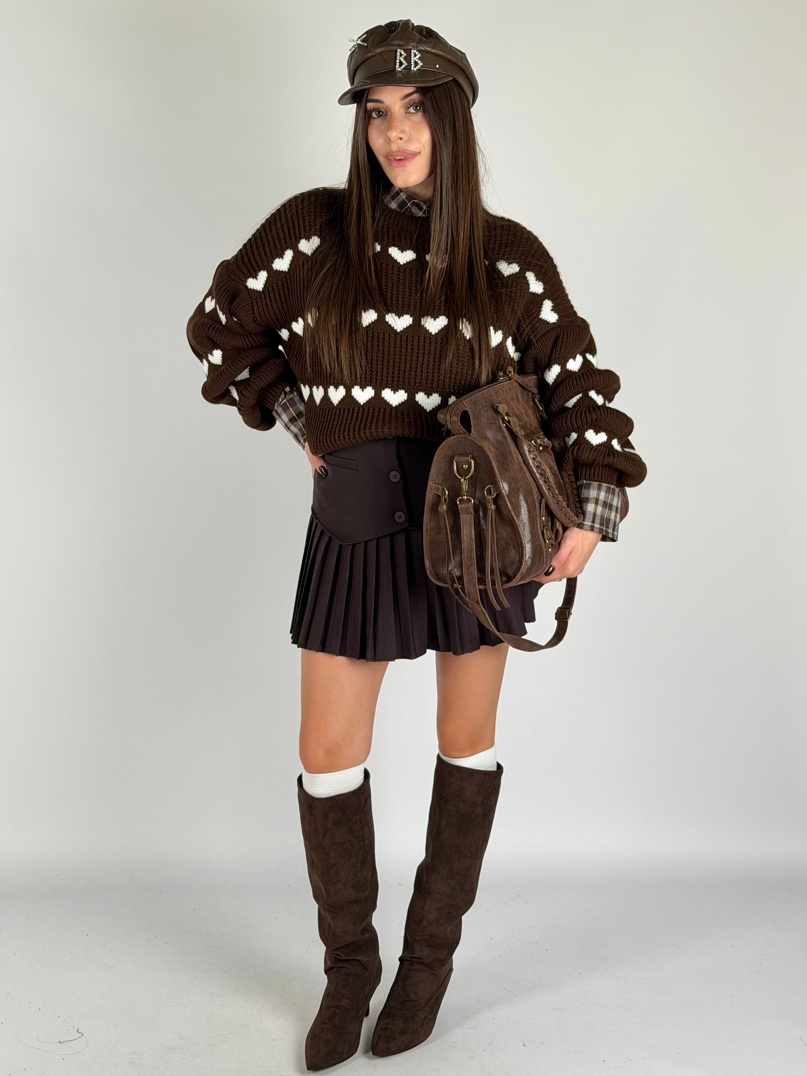 Gonna plisse corpetto moro