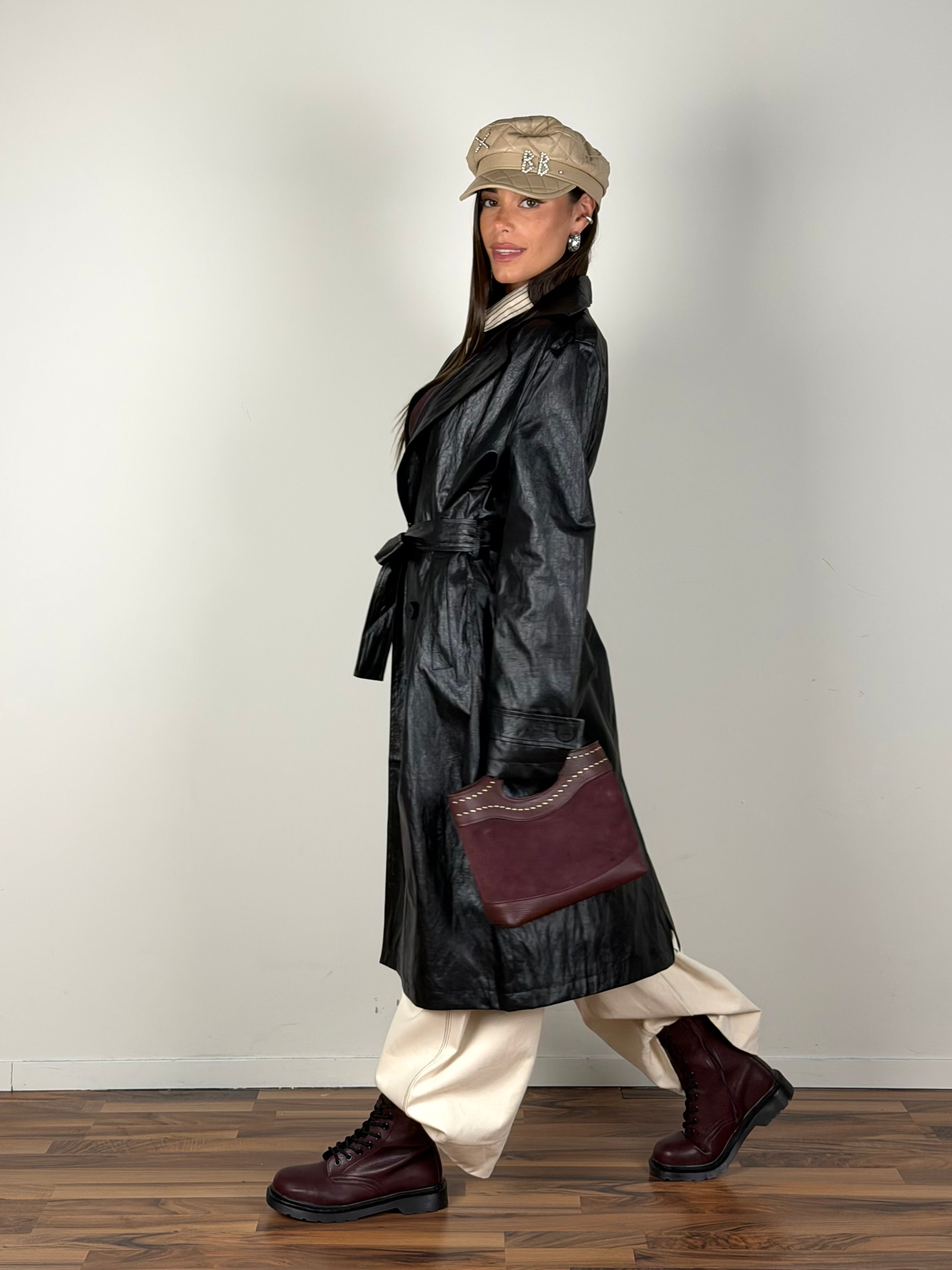 Trench ecopelle nero