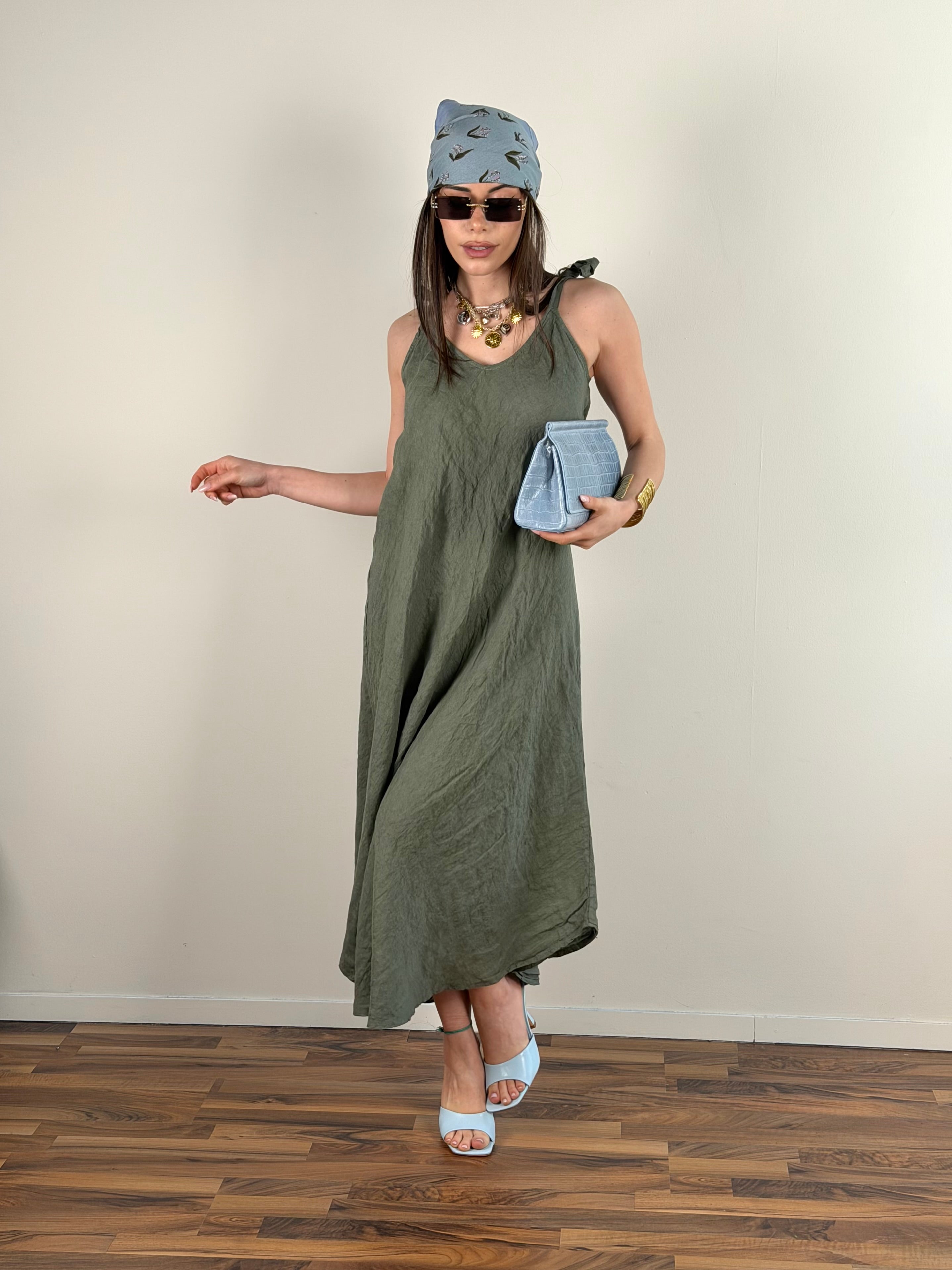Abito fiocchi verde