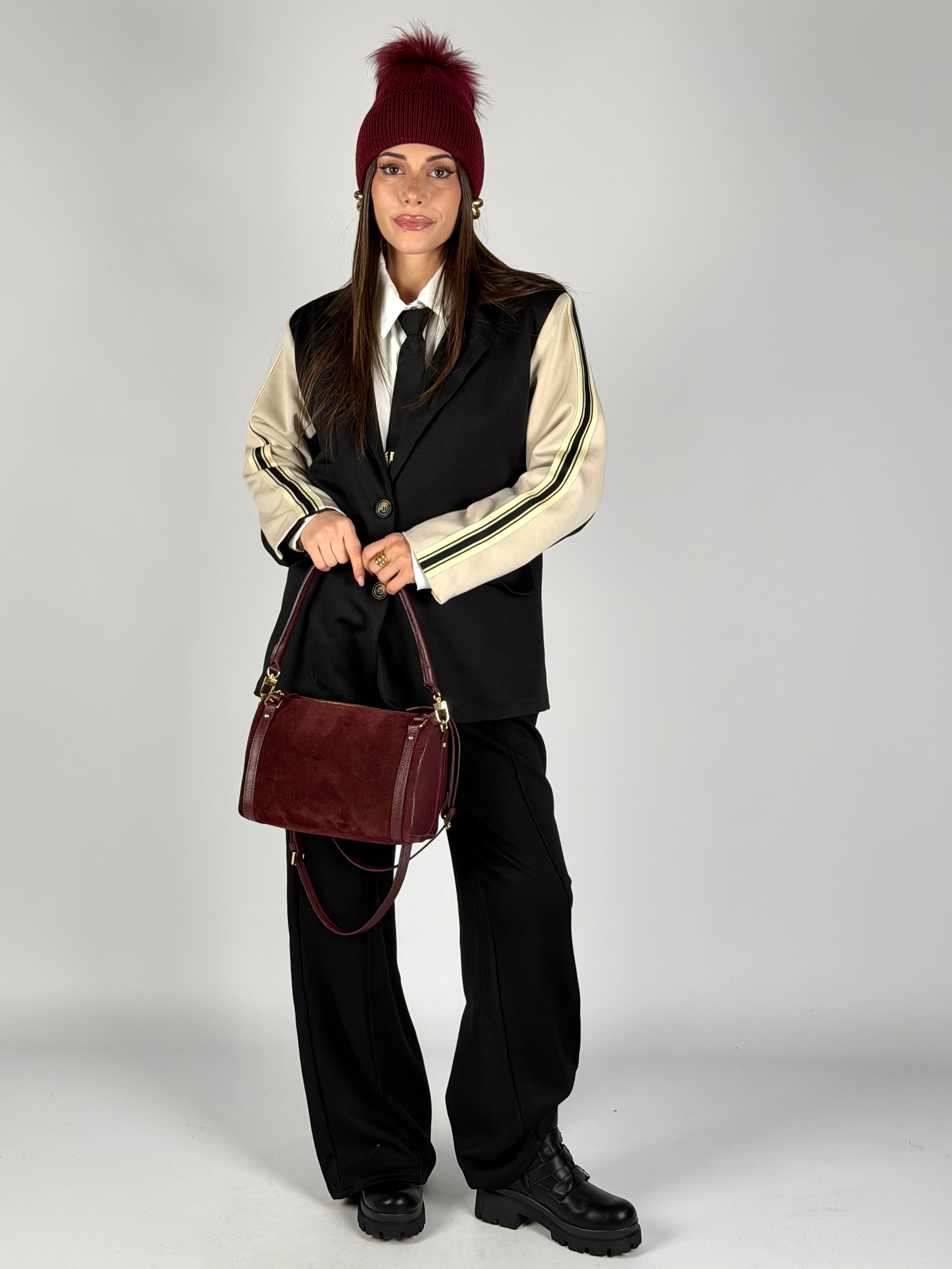 Pantalone completo banda nero