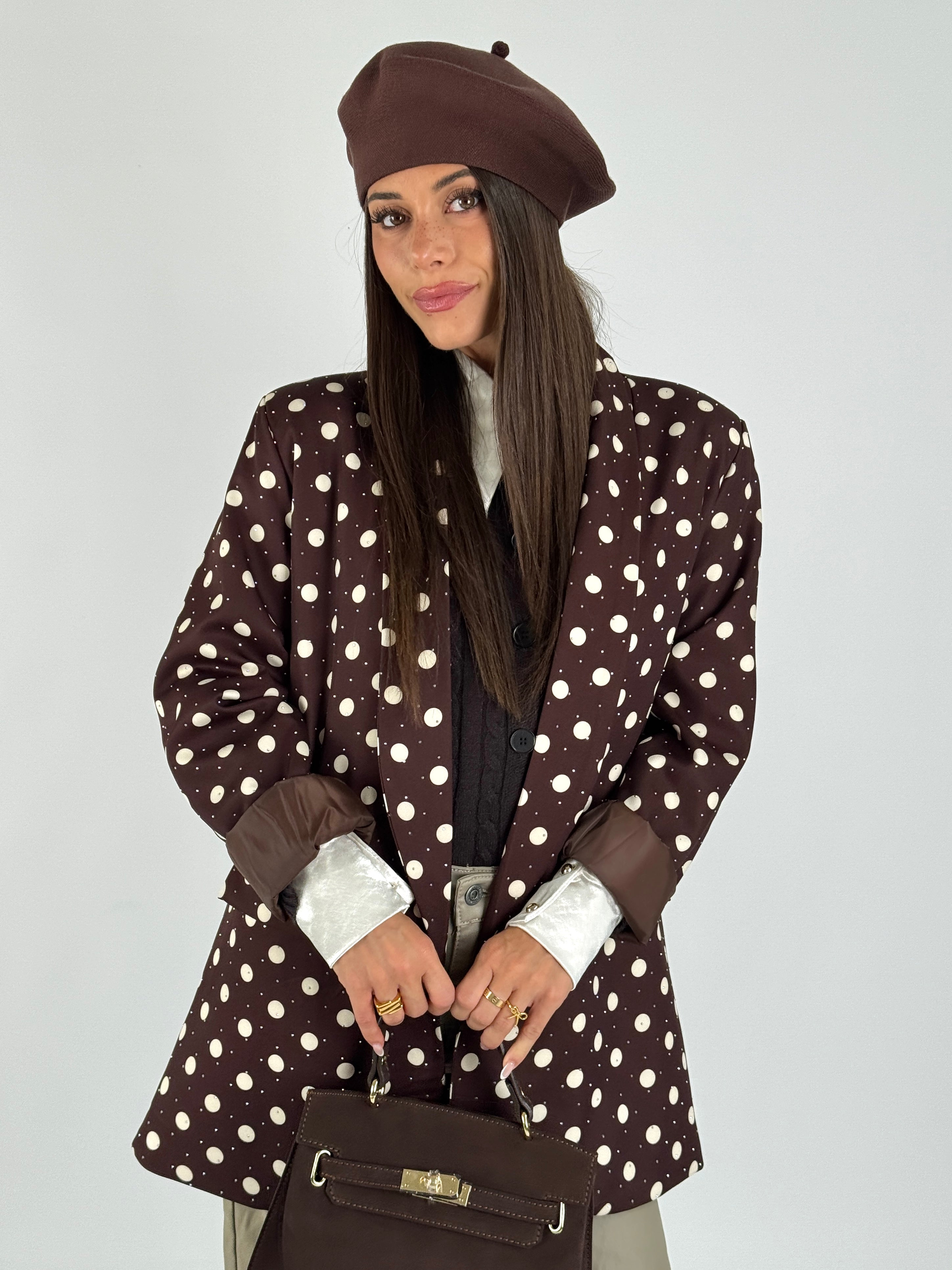 Giacca pois zirconi moro