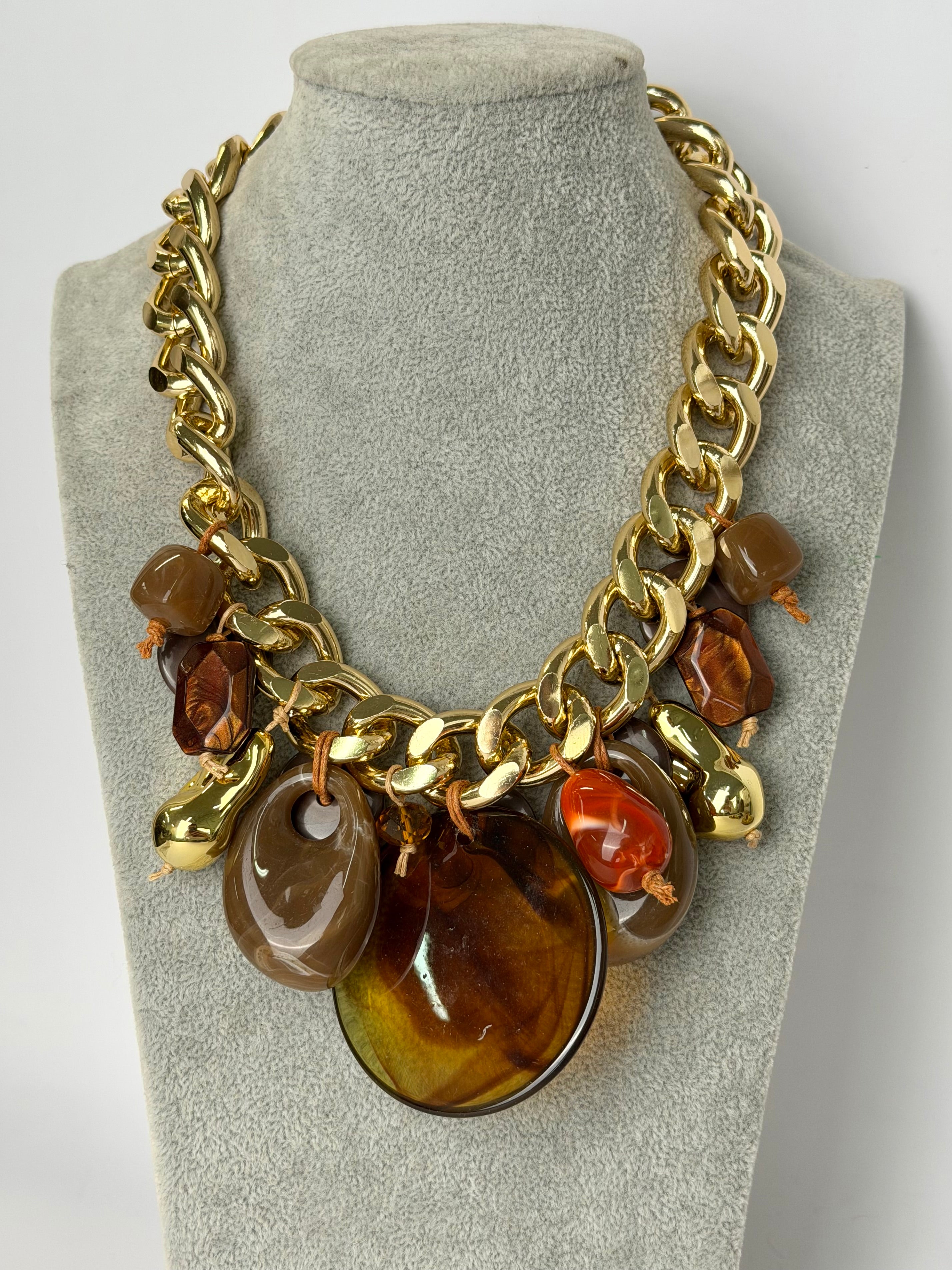 Collana pietra marmorizzata