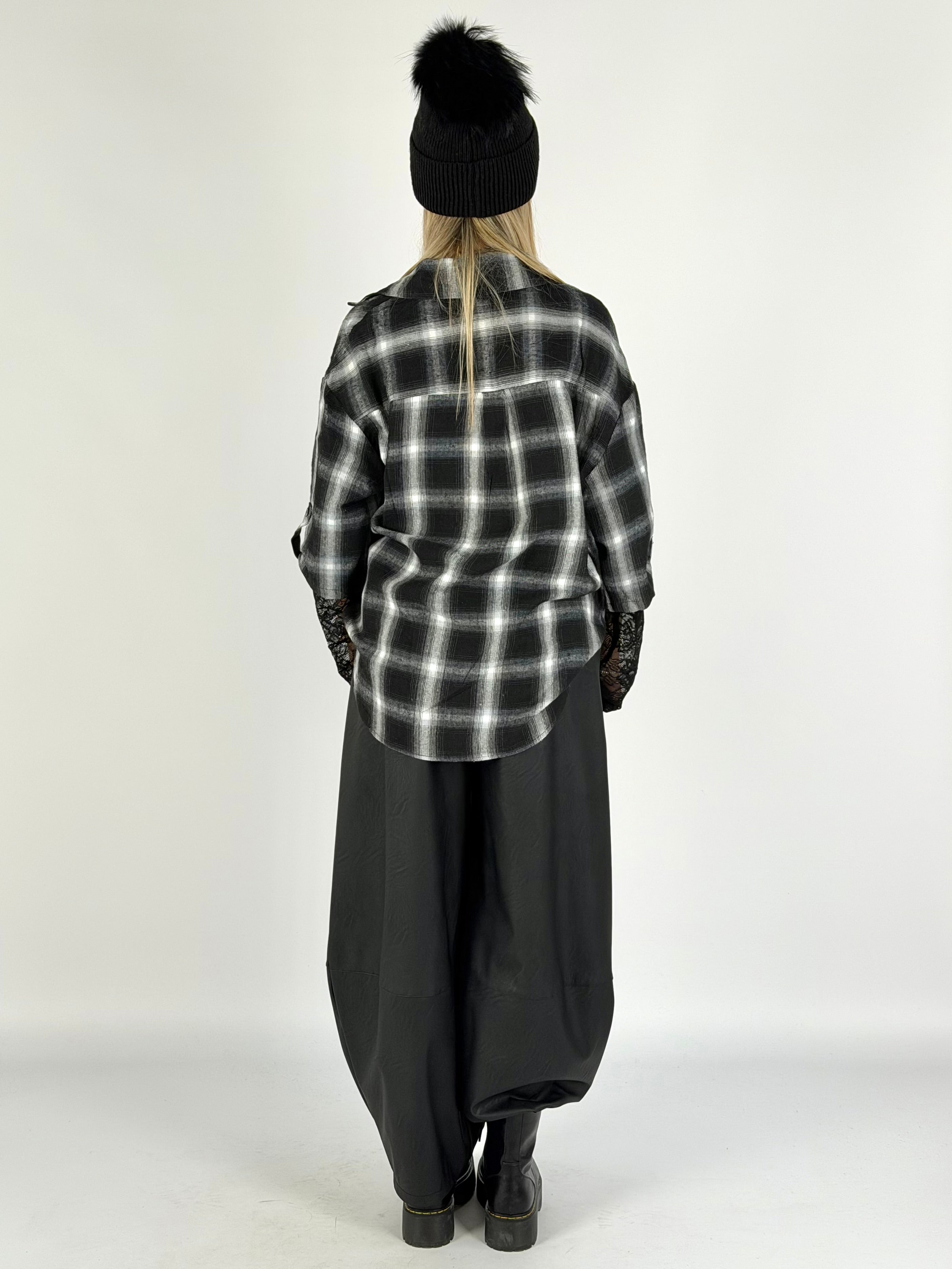 Camicia check Sally nera