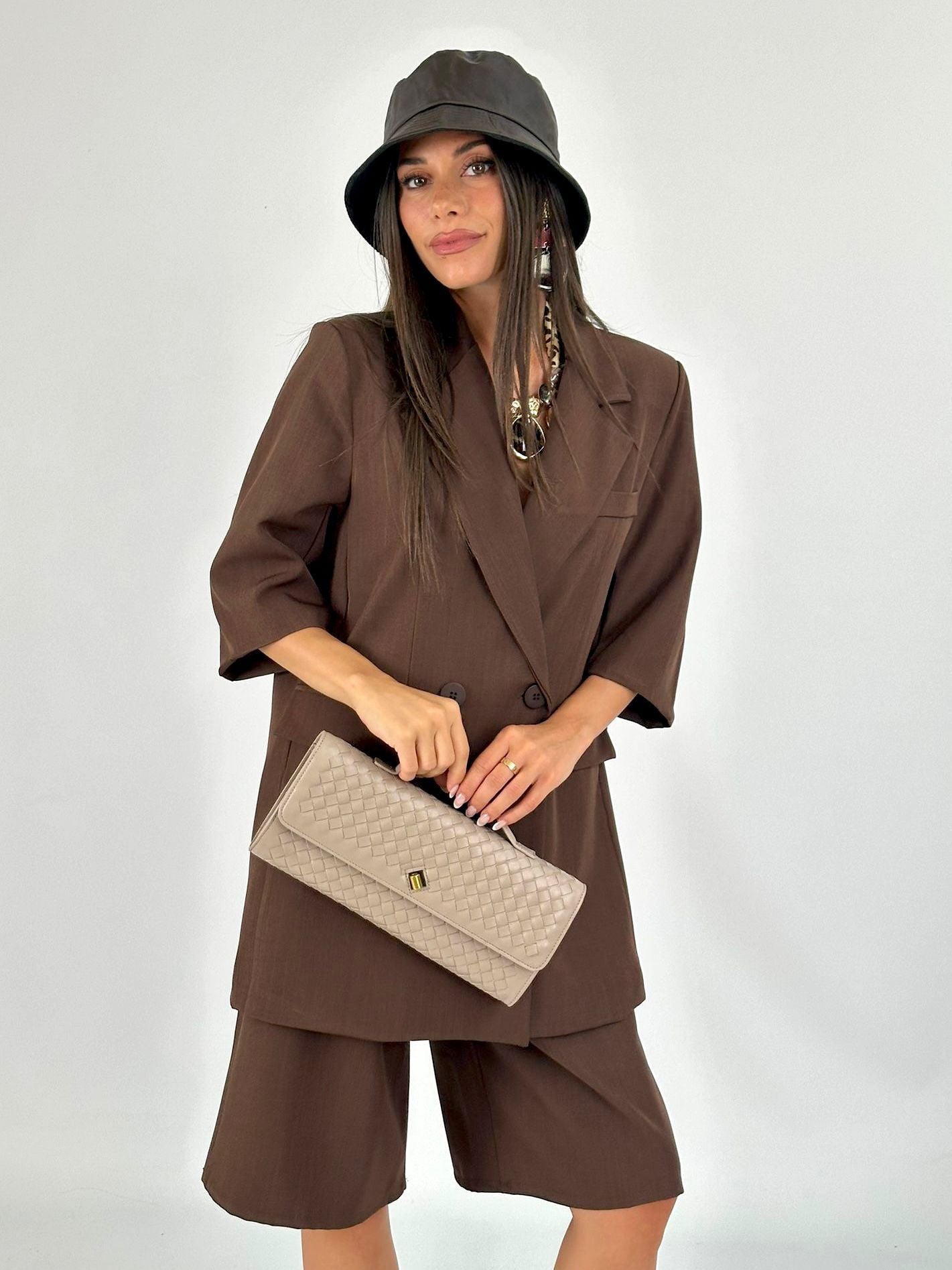 Completo giacca + bermuda moro