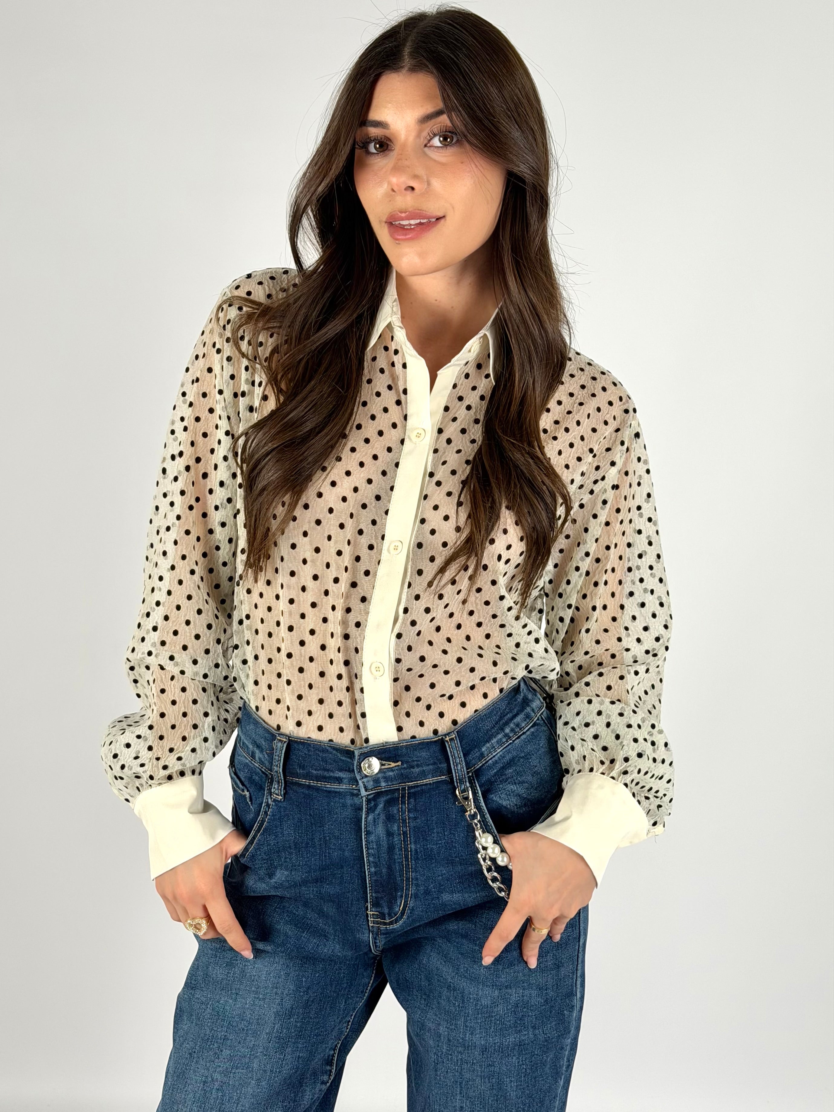 Camicia pois bianca