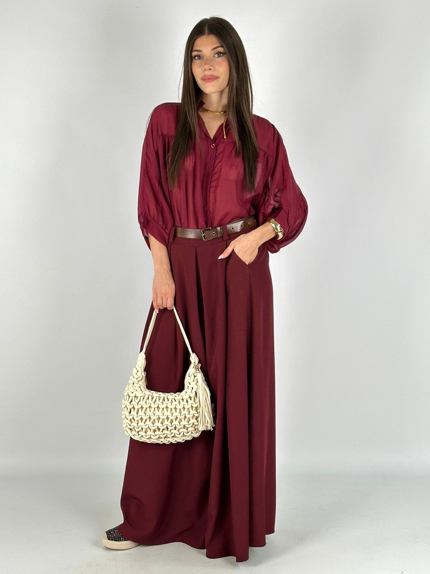 Pantalone Dorah bordeaux