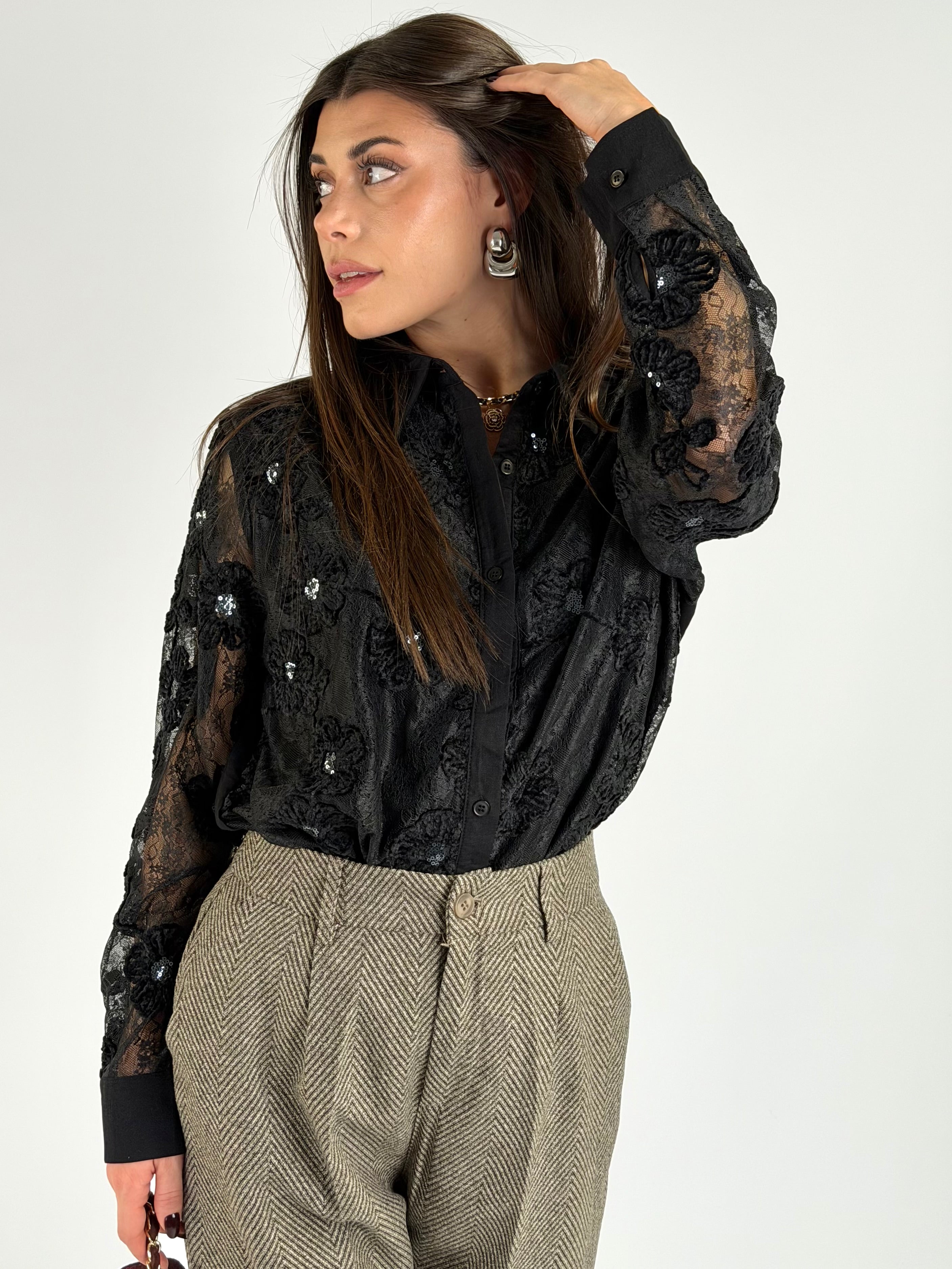 Camicia pizzo Marta nero