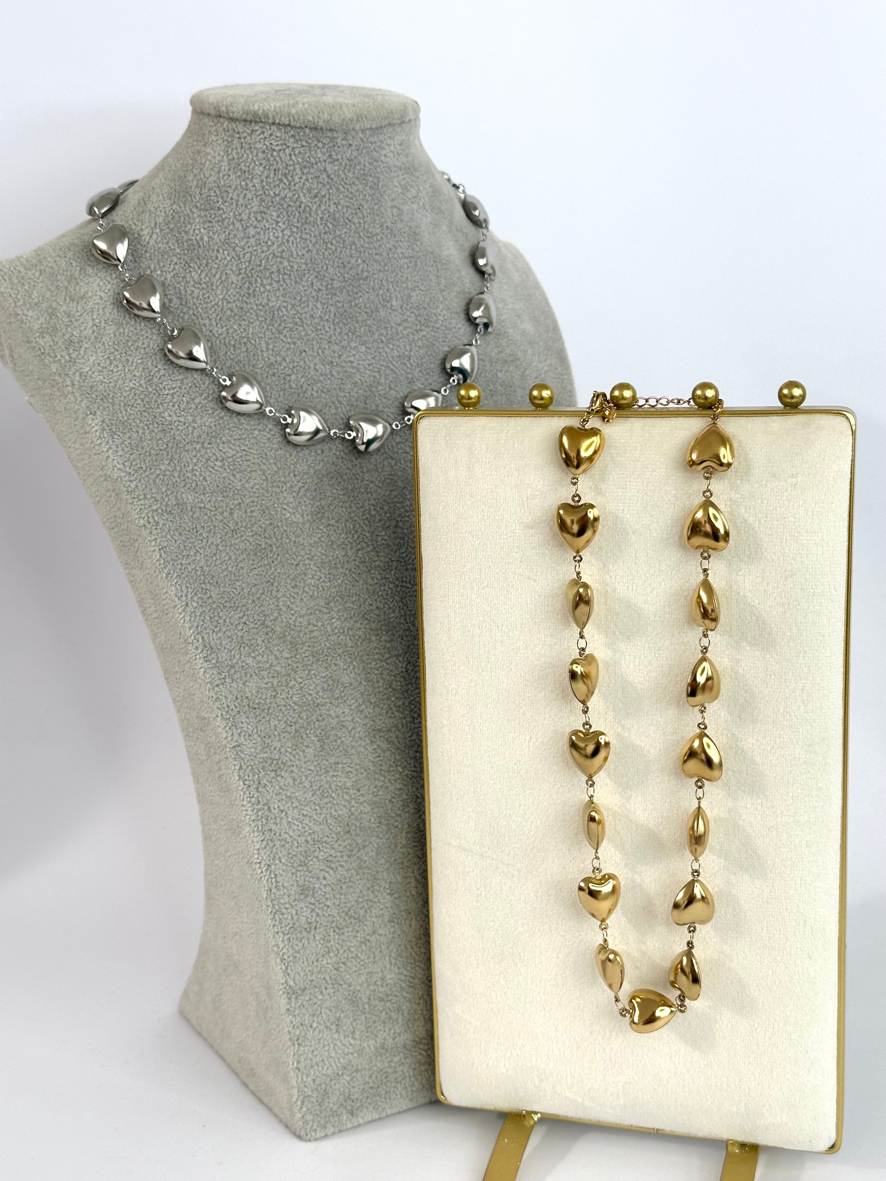 Maxi Collana girocollo cuori bold