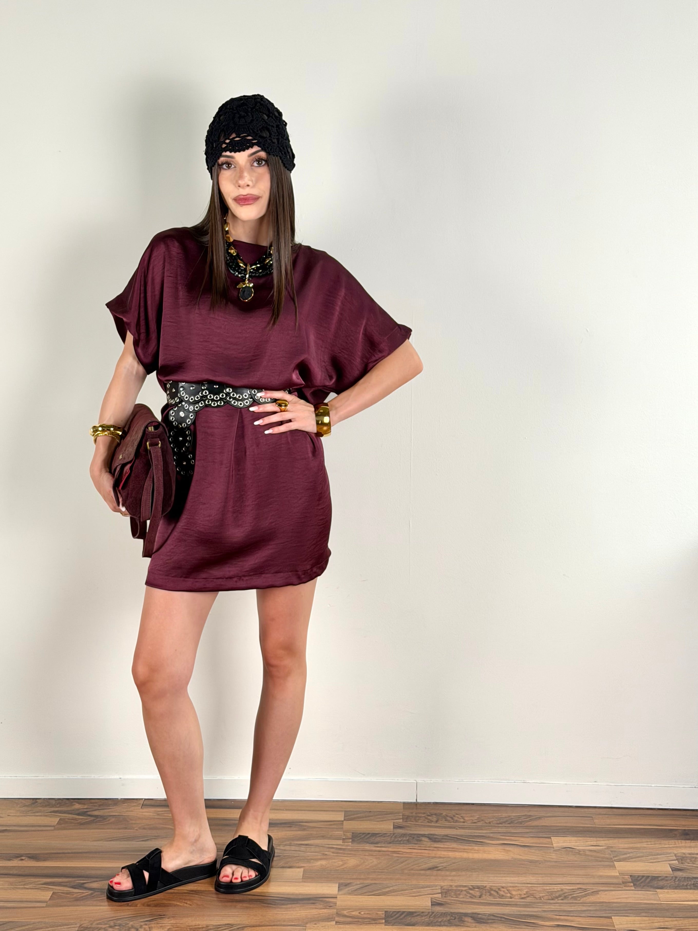 Abito Sasha + cintura bordeaux