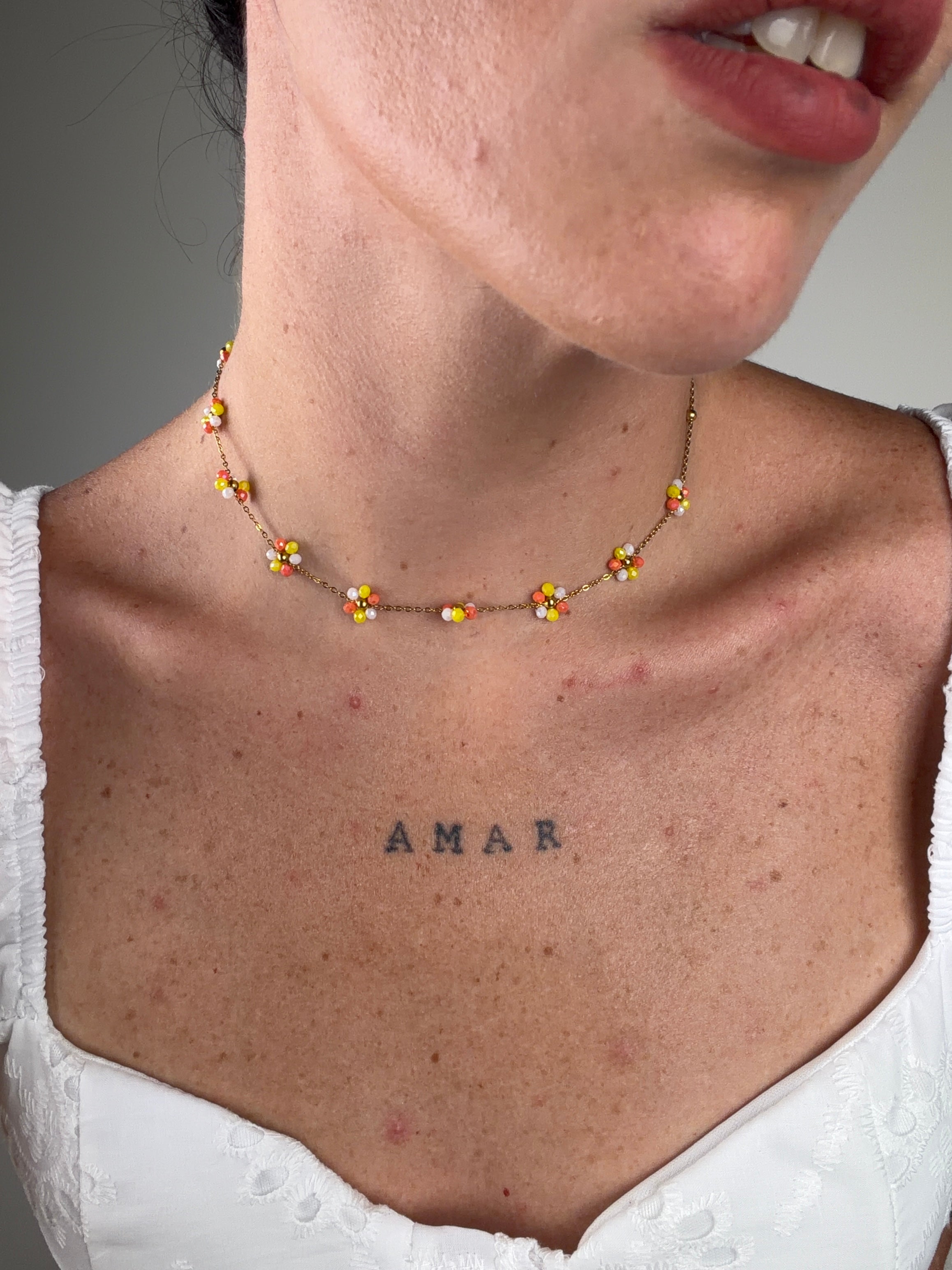 Collana chocker margherite ARANCIONE - collezione HAPPY